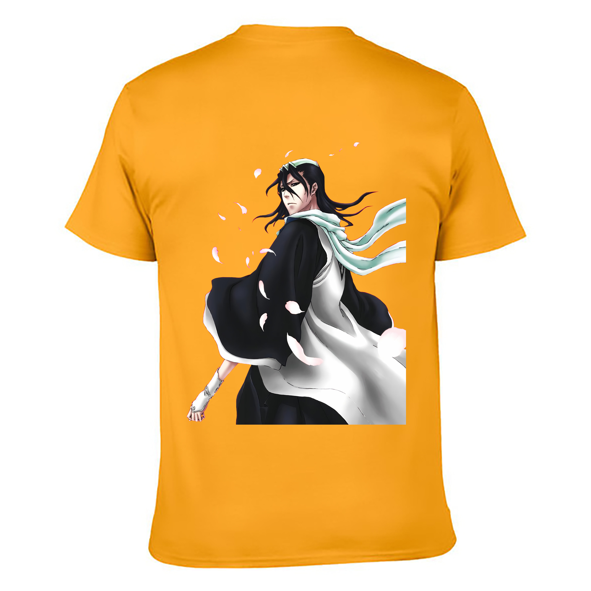 （画像用） ブリーチ くちき びゃくや BLEACH Kuchiki Byakuya 綿100％ メンズ半袖Tシャツ（バックプリント） 通気性
