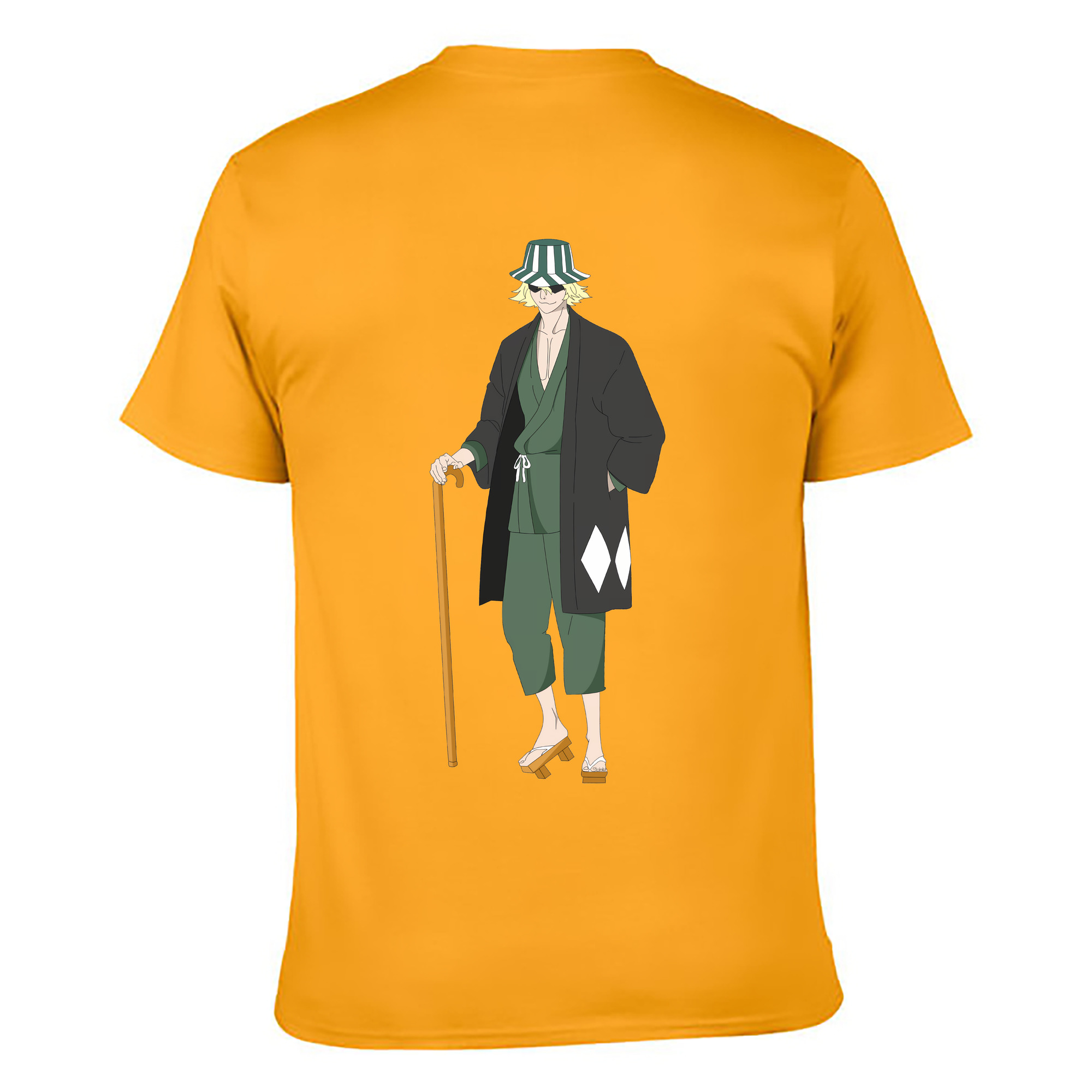 （画像用） "ブリーチ 浦原 喜助（うらはら きすけ） BLEACH Urahara Kisuke " 綿100％ メンズ半袖Tシャツ（バックプリント） 通気性