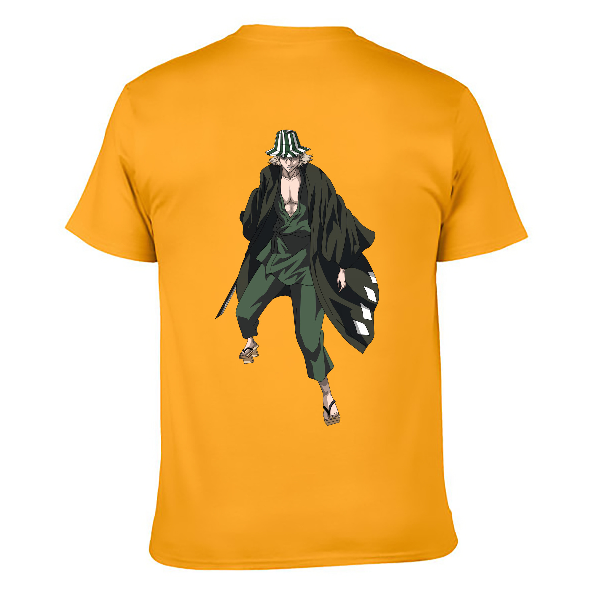 （画像用） "ブリーチ 浦原 喜助（うらはら きすけ） BLEACH Urahara Kisuke " 綿100％ メンズ半袖Tシャツ（バックプリント） 通気性