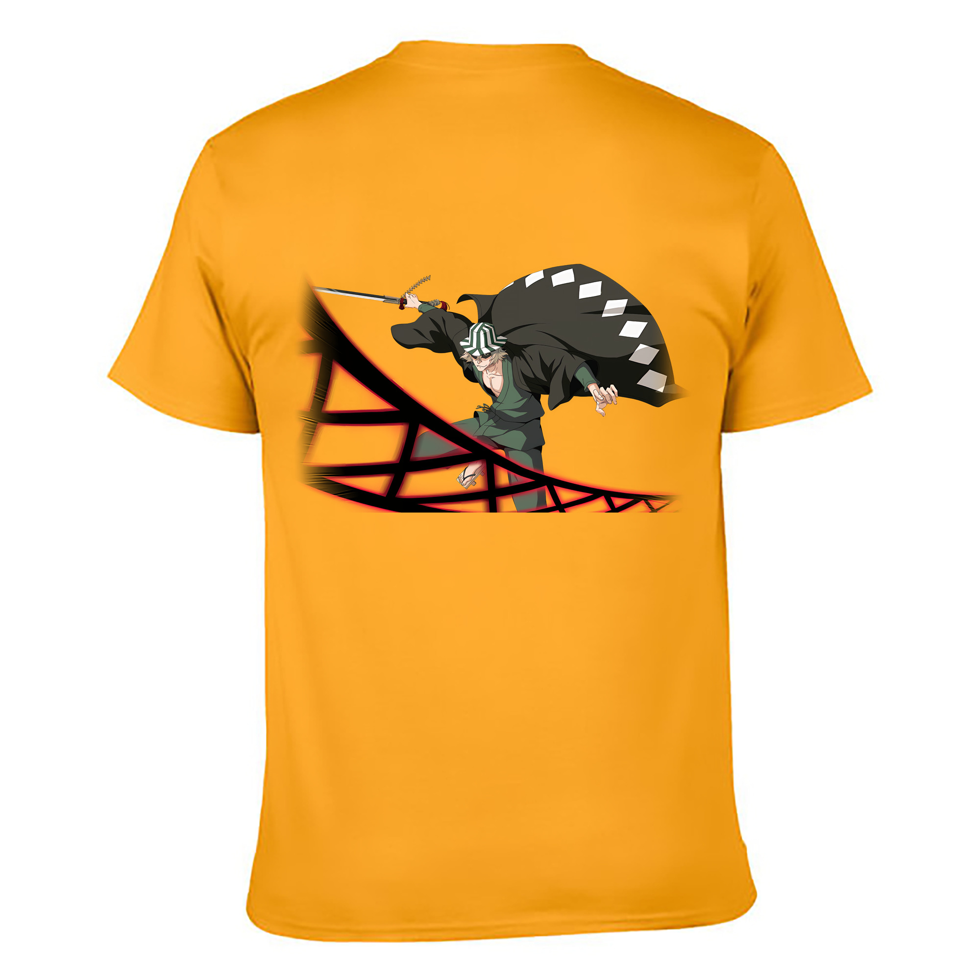 （画像用） "ブリーチ 浦原 喜助（うらはら きすけ） BLEACH Urahara Kisuke " 綿100％ メンズ半袖Tシャツ（バックプリント） 通気性