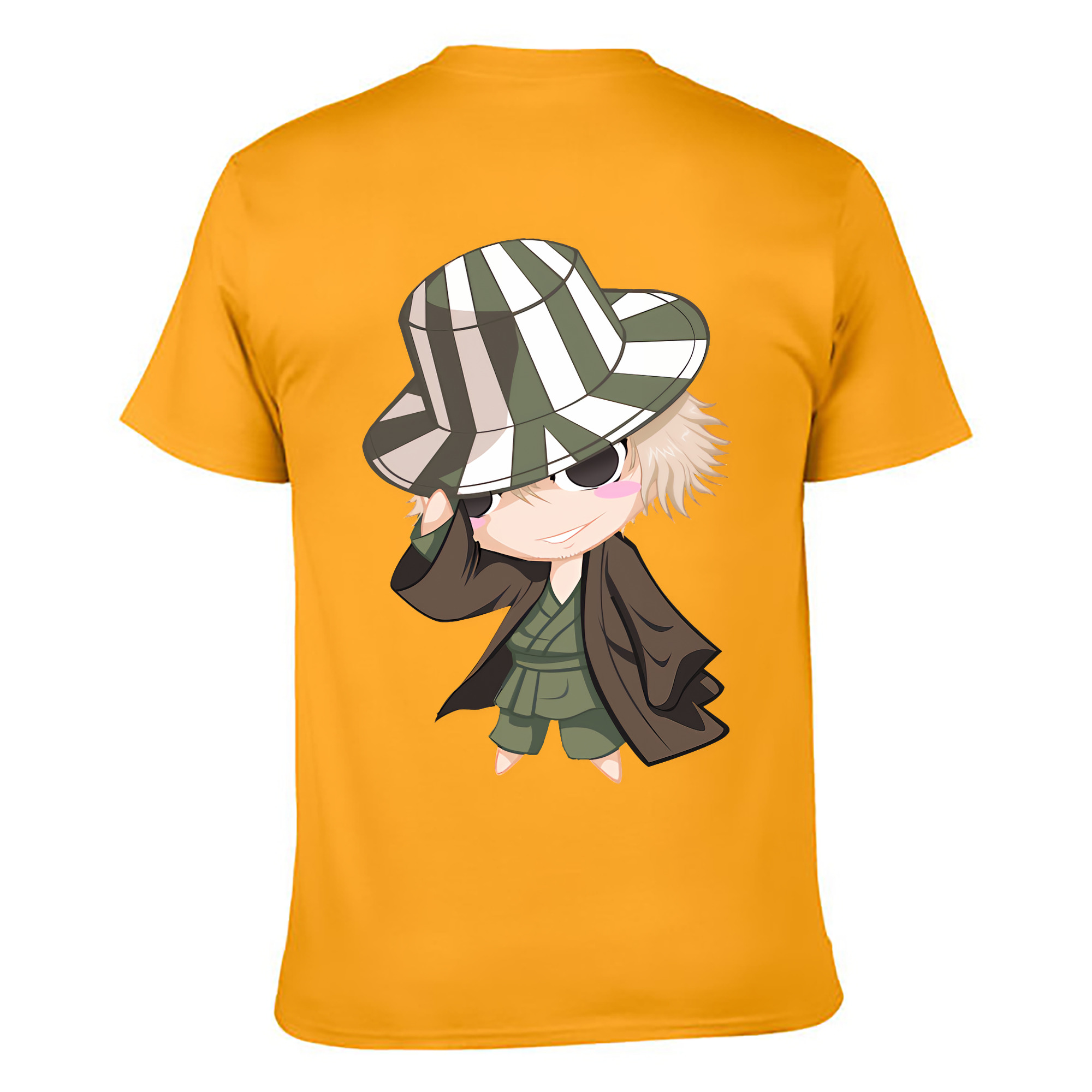 （画像用） "ブリーチ 浦原 喜助（うらはら きすけ） BLEACH Urahara Kisuke " 綿100％ メンズ半袖Tシャツ（バックプリント） 通気性