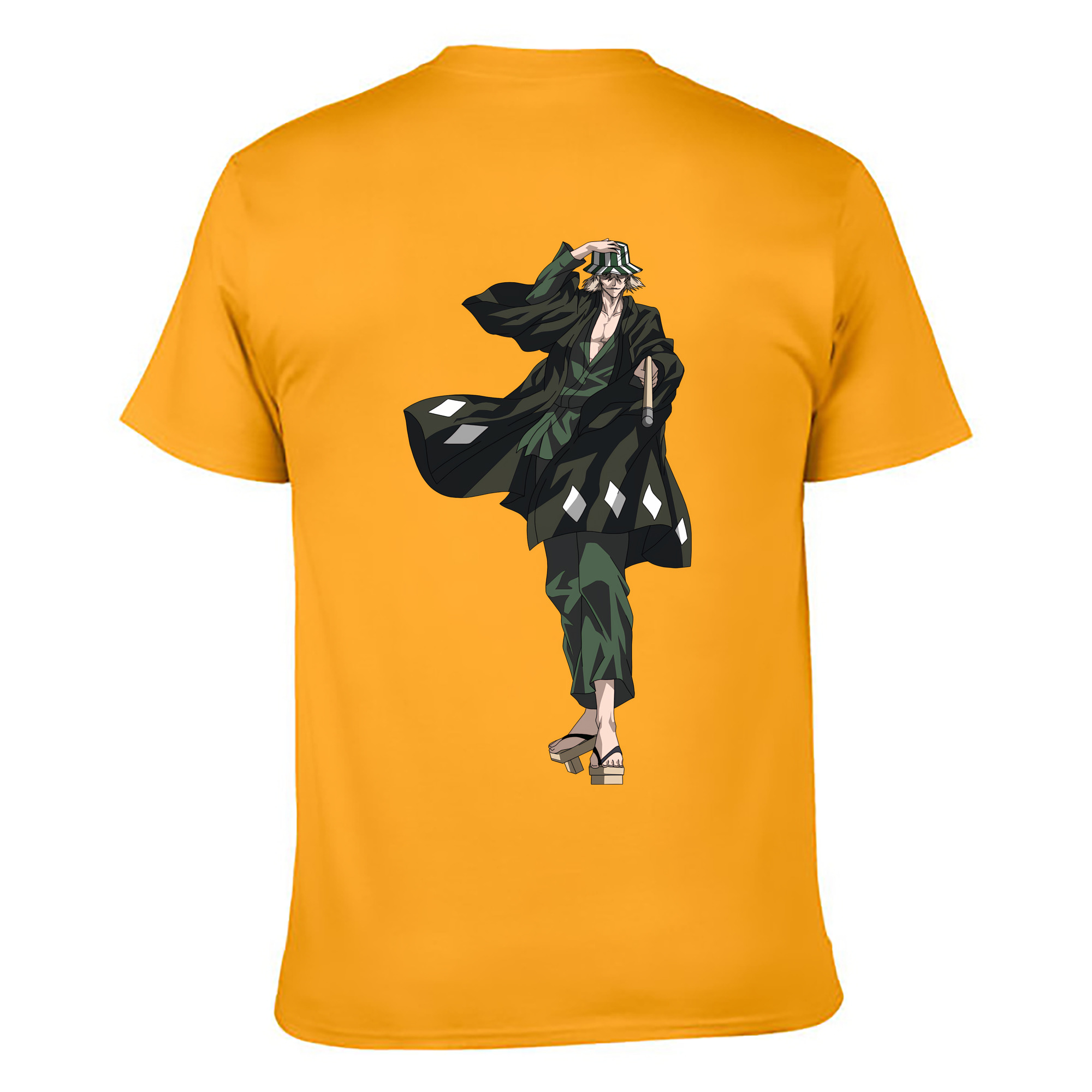 （画像用） "ブリーチ 浦原 喜助（うらはら きすけ） BLEACH Urahara Kisuke " 綿100％ メンズ半袖Tシャツ（バックプリント） 通気性