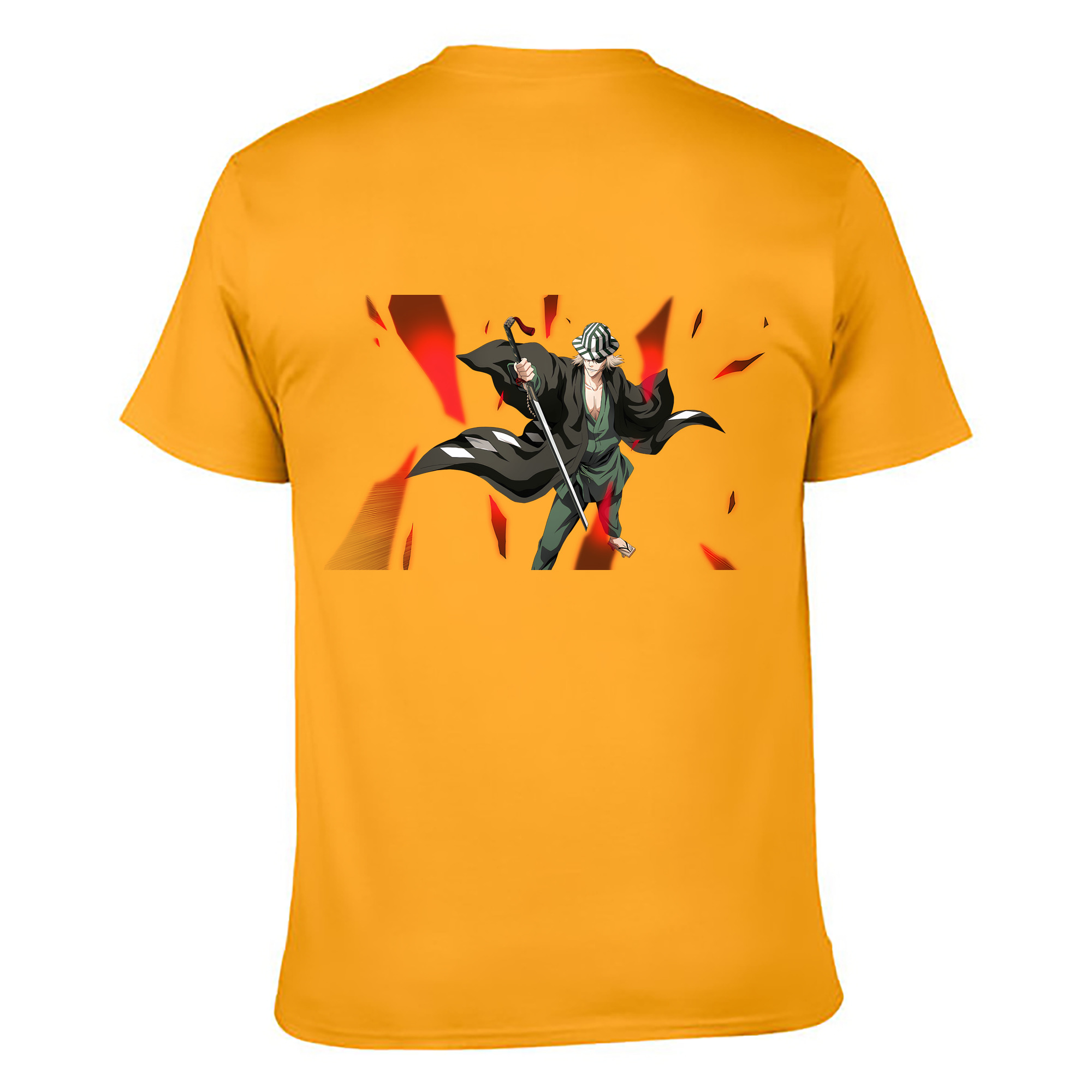 （画像用） "ブリーチ 浦原 喜助（うらはら きすけ） BLEACH Urahara Kisuke " 綿100％ メンズ半袖Tシャツ（バックプリント） 通気性