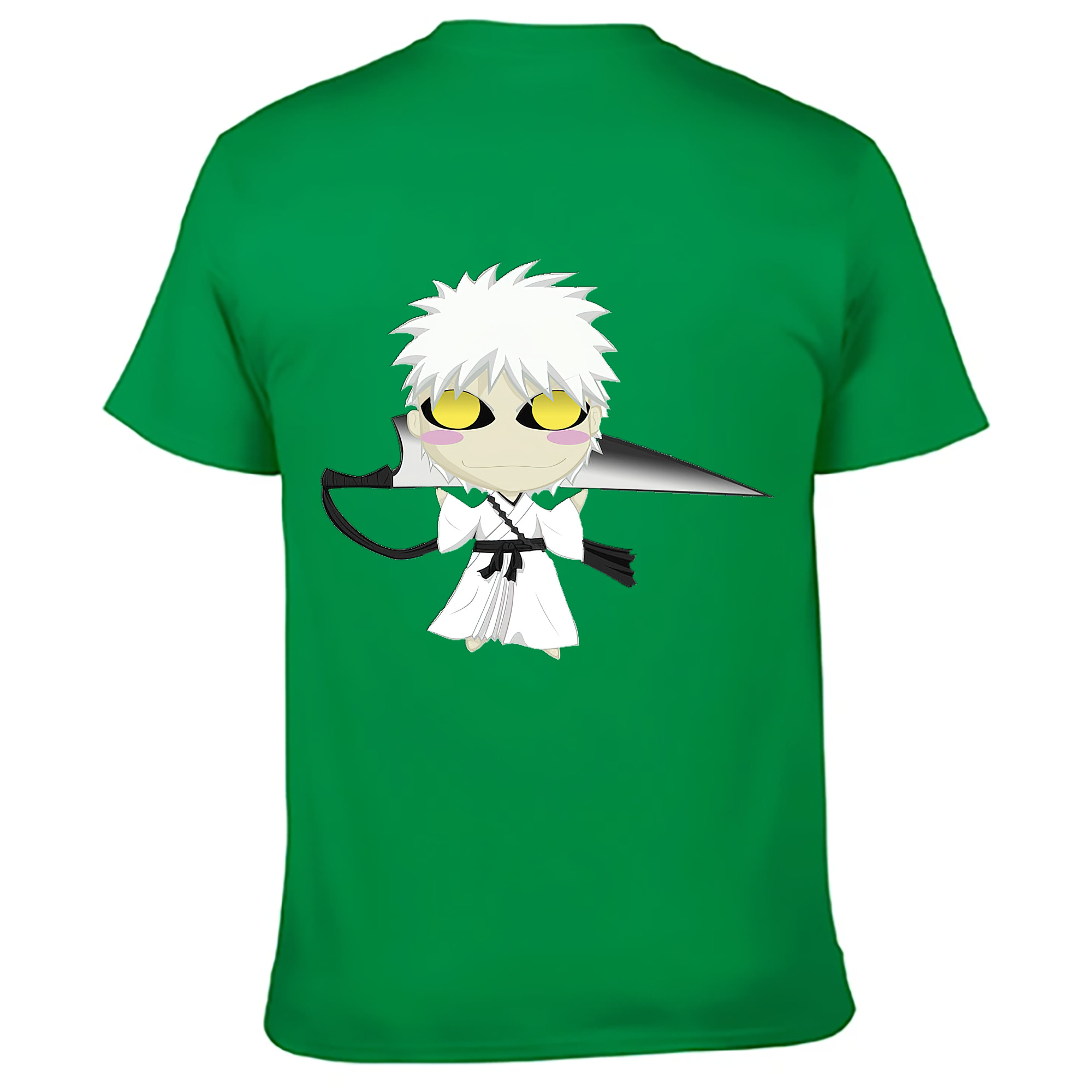 （画像用） ブリーチ 黒崎一護（くろさき いちご）BLEACH Kurosaki Ichigo 綿100％ メンズ半袖Tシャツ（バックプリント） 通気性