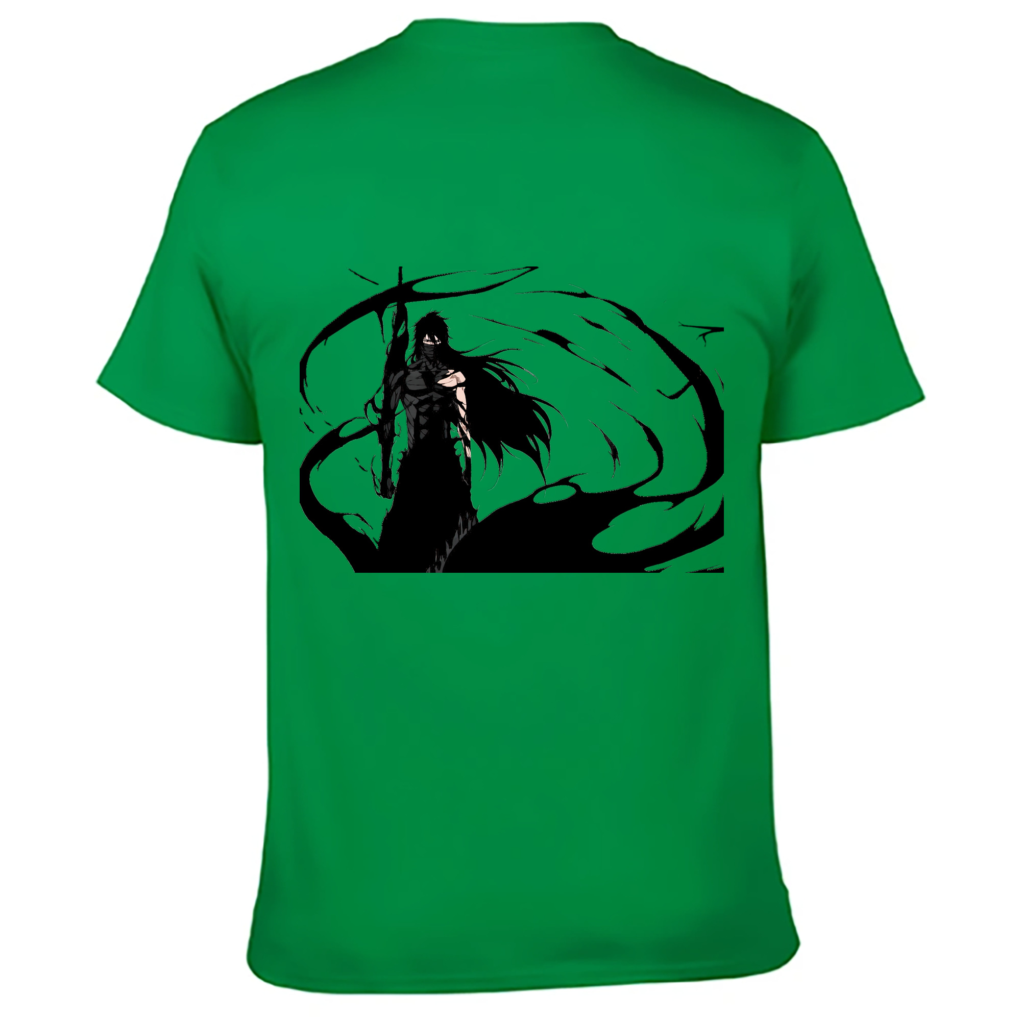 （画像用） ブリーチ 黒崎一護（くろさき いちご）BLEACH Kurosaki Ichigo 綿100％ メンズ半袖Tシャツ（バックプリント） 通気性