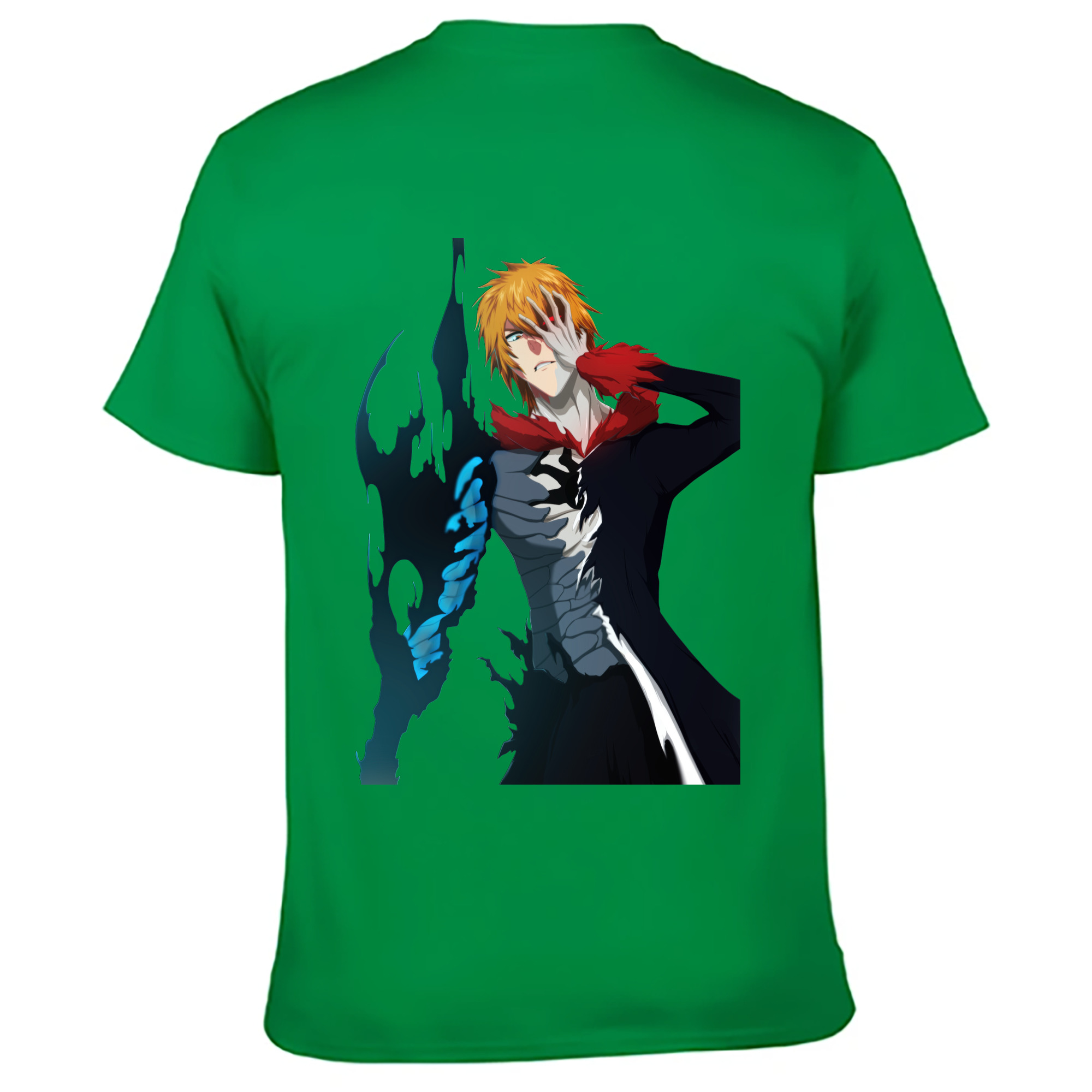 （画像用） ブリーチ 黒崎一護（くろさき いちご）BLEACH Kurosaki Ichigo 綿100％ メンズ半袖Tシャツ（バックプリント） 通気性