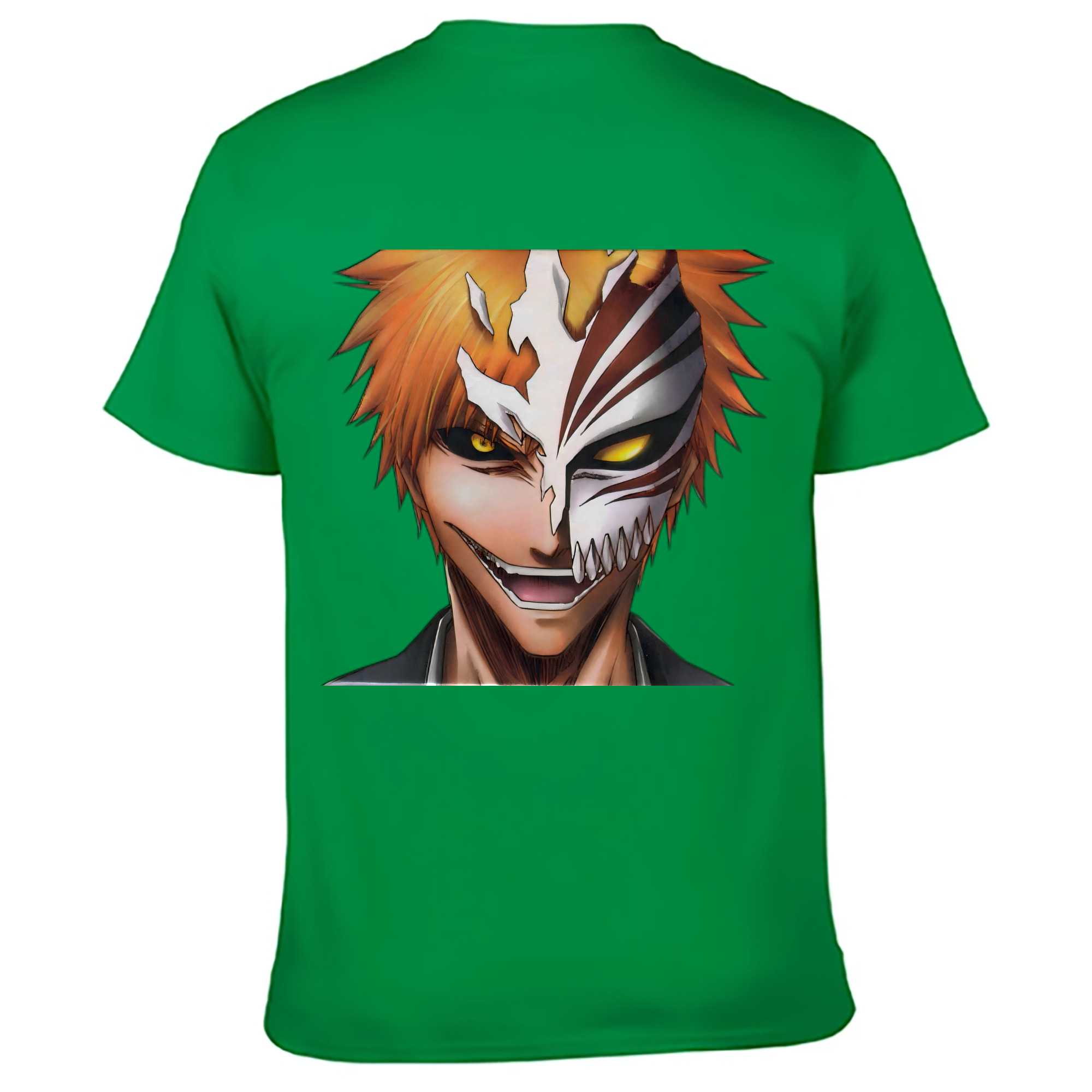（画像用） ブリーチ 黒崎一護（くろさき いちご）BLEACH Kurosaki Ichigo 綿100％ メンズ半袖Tシャツ（バックプリント） 通気性
