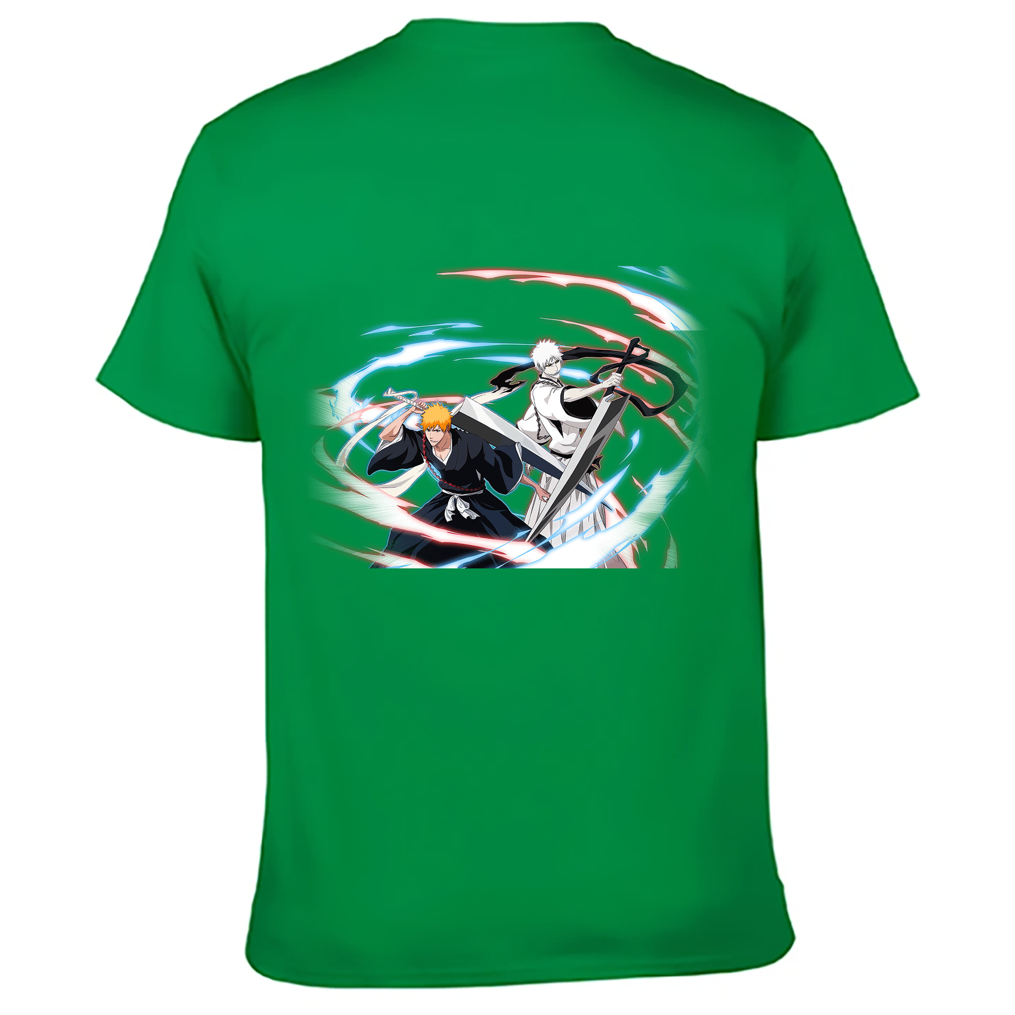 （画像用） ブリーチ 黒崎一護（くろさき いちご）BLEACH Kurosaki Ichigo 綿100％ メンズ半袖Tシャツ（バックプリント） 通気性