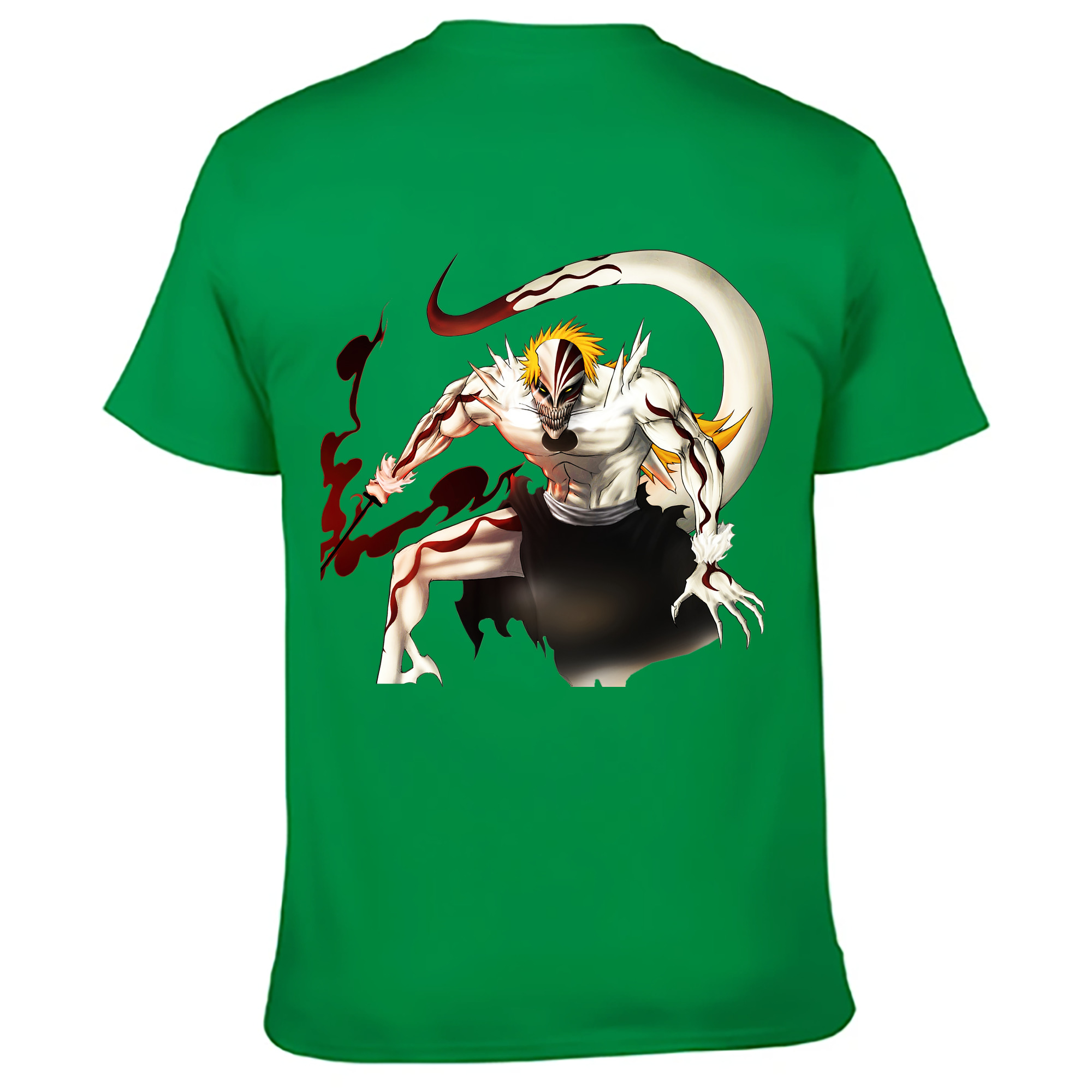 （画像用） ブリーチ 黒崎一護（くろさき いちご）BLEACH Kurosaki Ichigo 綿100％ メンズ半袖Tシャツ（バックプリント） 通気性