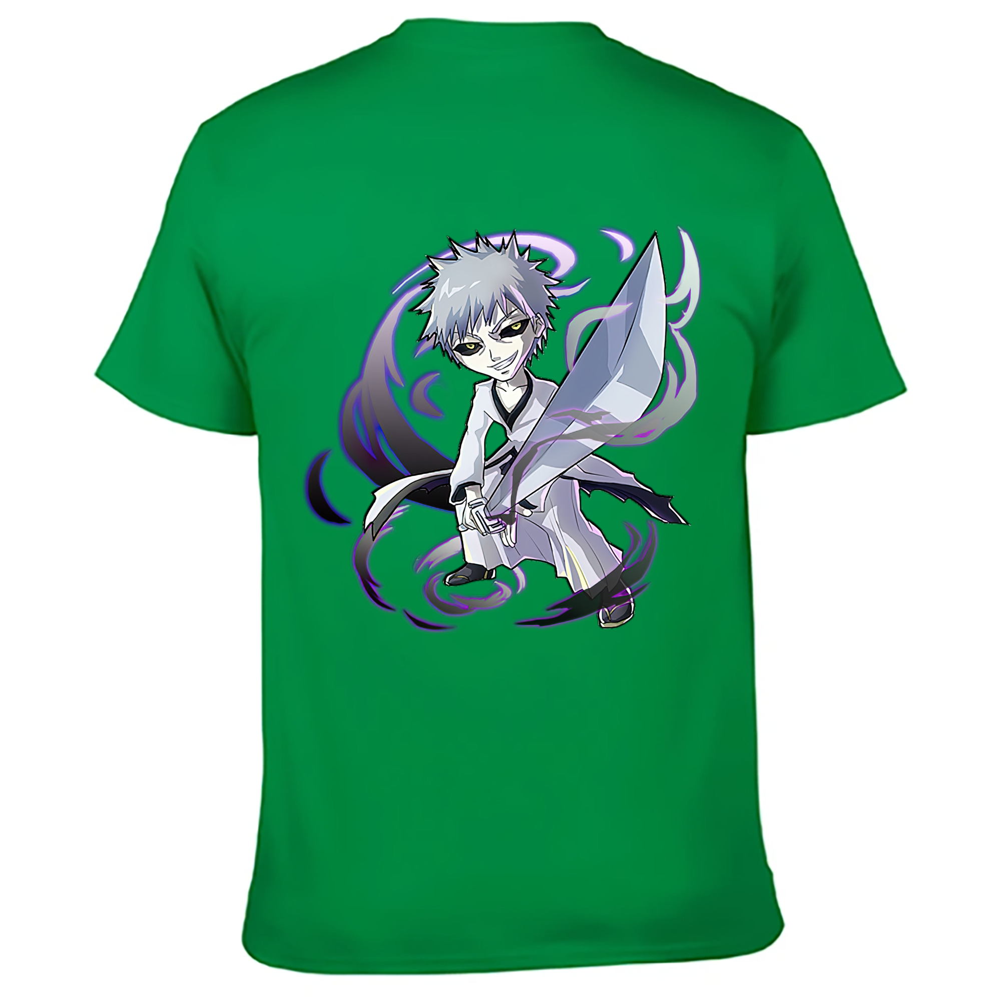 （画像用） ブリーチ 黒崎一護（くろさき いちご）BLEACH Kurosaki Ichigo 綿100％ メンズ半袖Tシャツ（バックプリント） 通気性