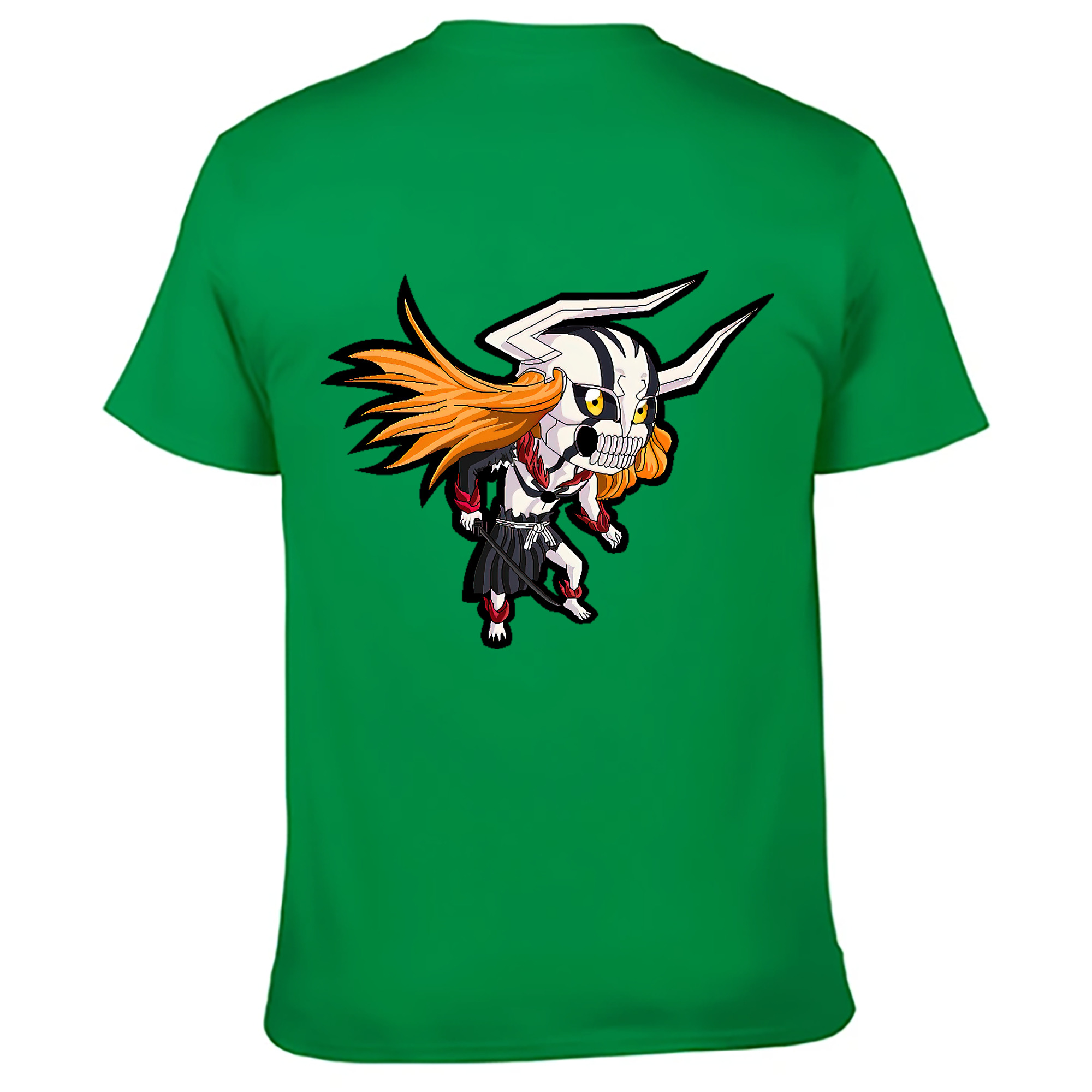 （画像用） ブリーチ 黒崎一護（くろさき いちご）BLEACH Kurosaki Ichigo 綿100％ メンズ半袖Tシャツ（バックプリント） 通気性