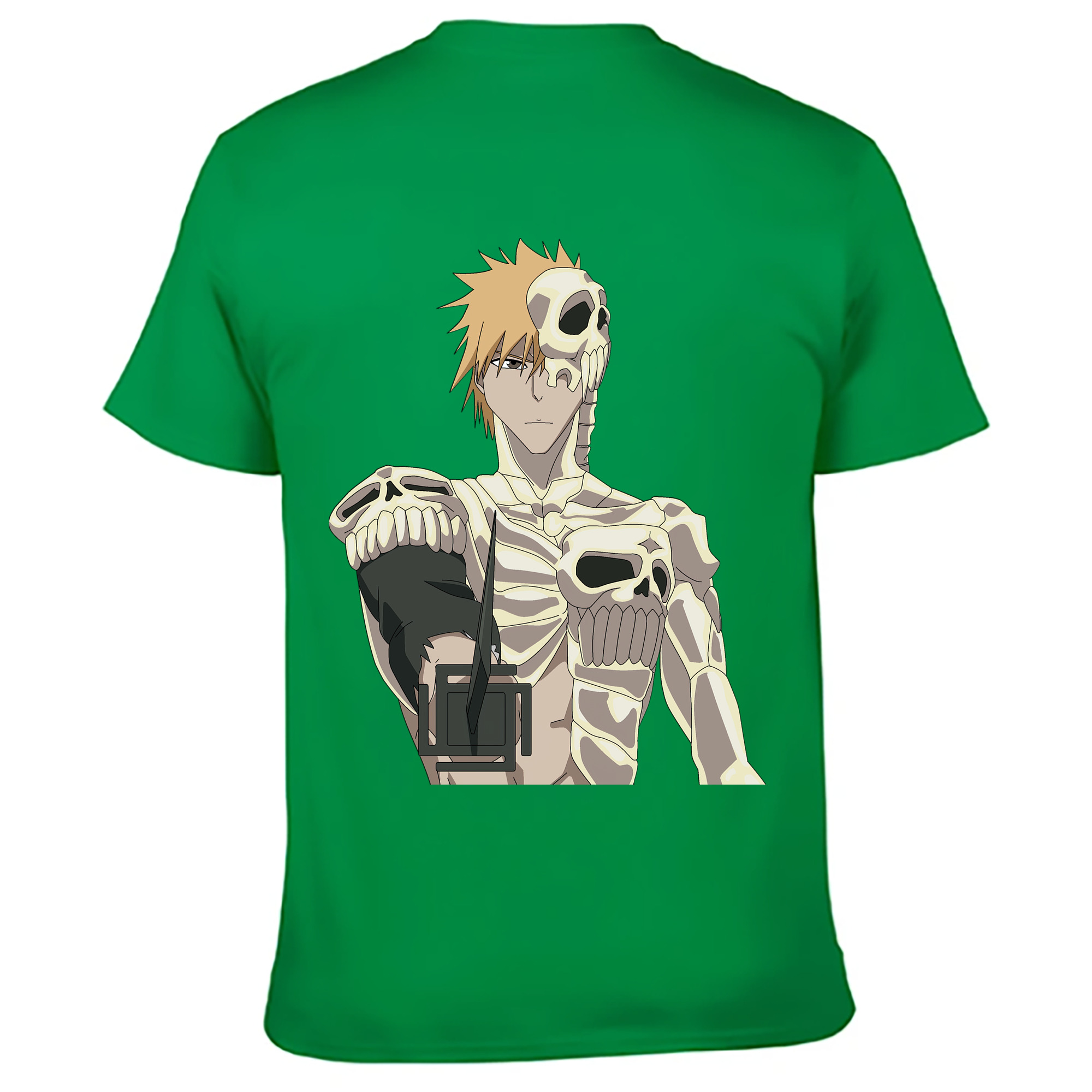 （画像用） ブリーチ 黒崎一護（くろさき いちご）BLEACH Kurosaki Ichigo 綿100％ メンズ半袖Tシャツ（バックプリント） 通気性