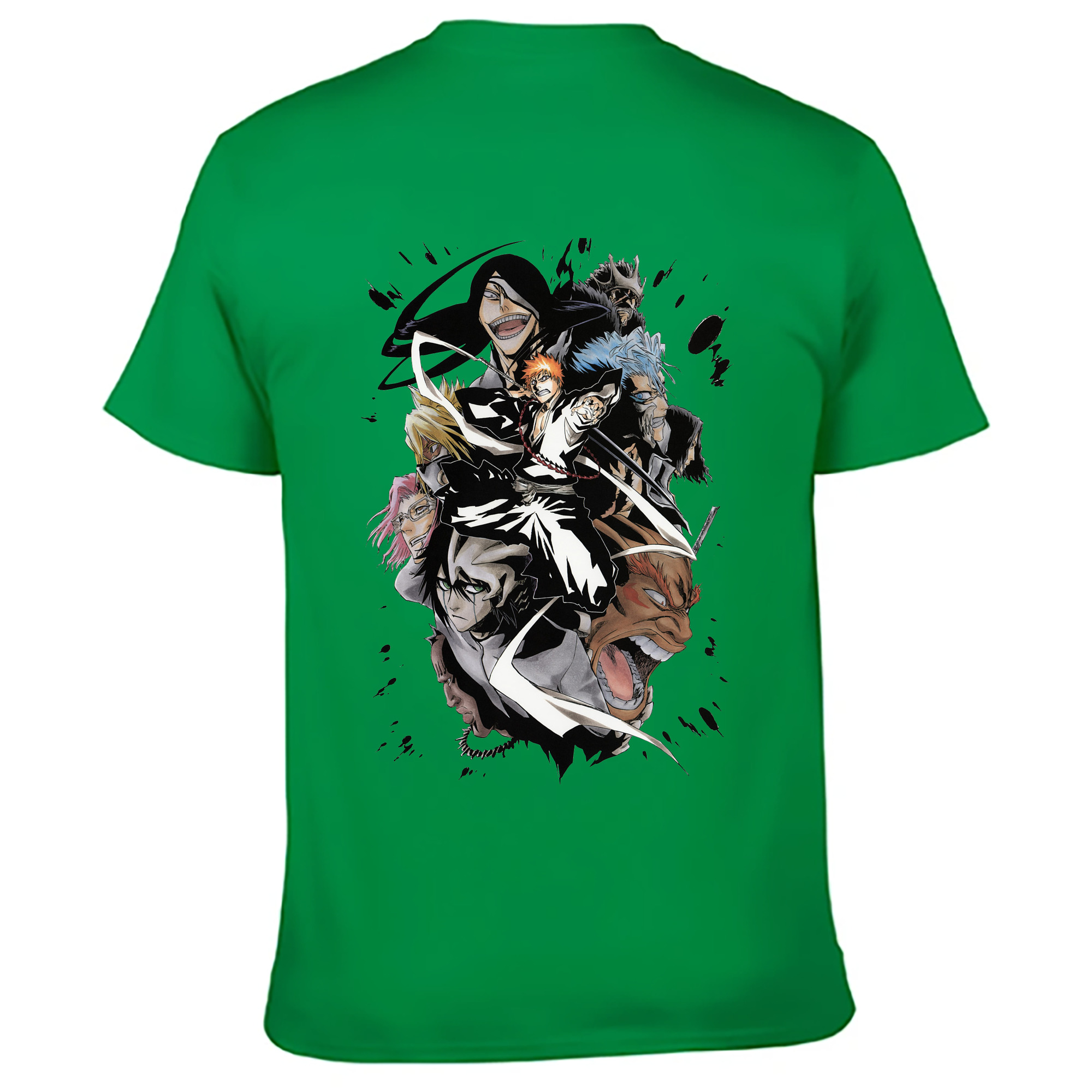 （画像用） ブリーチ 黒崎一護（くろさき いちご）BLEACH Kurosaki Ichigo 綿100％ メンズ半袖Tシャツ（バックプリント） 通気性