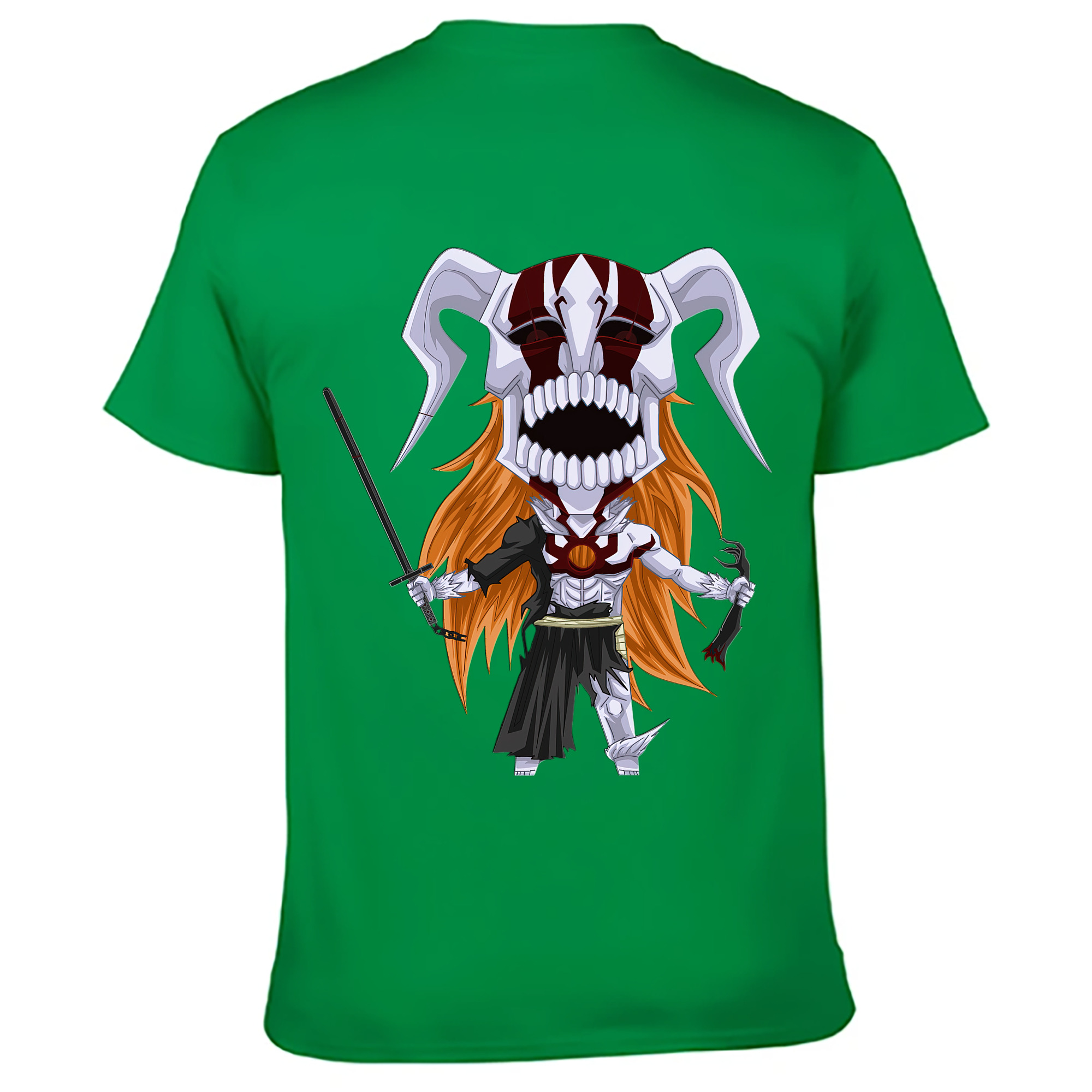 （画像用） ブリーチ 黒崎一護（くろさき いちご）BLEACH Kurosaki Ichigo 綿100％ メンズ半袖Tシャツ（バックプリント） 通気性