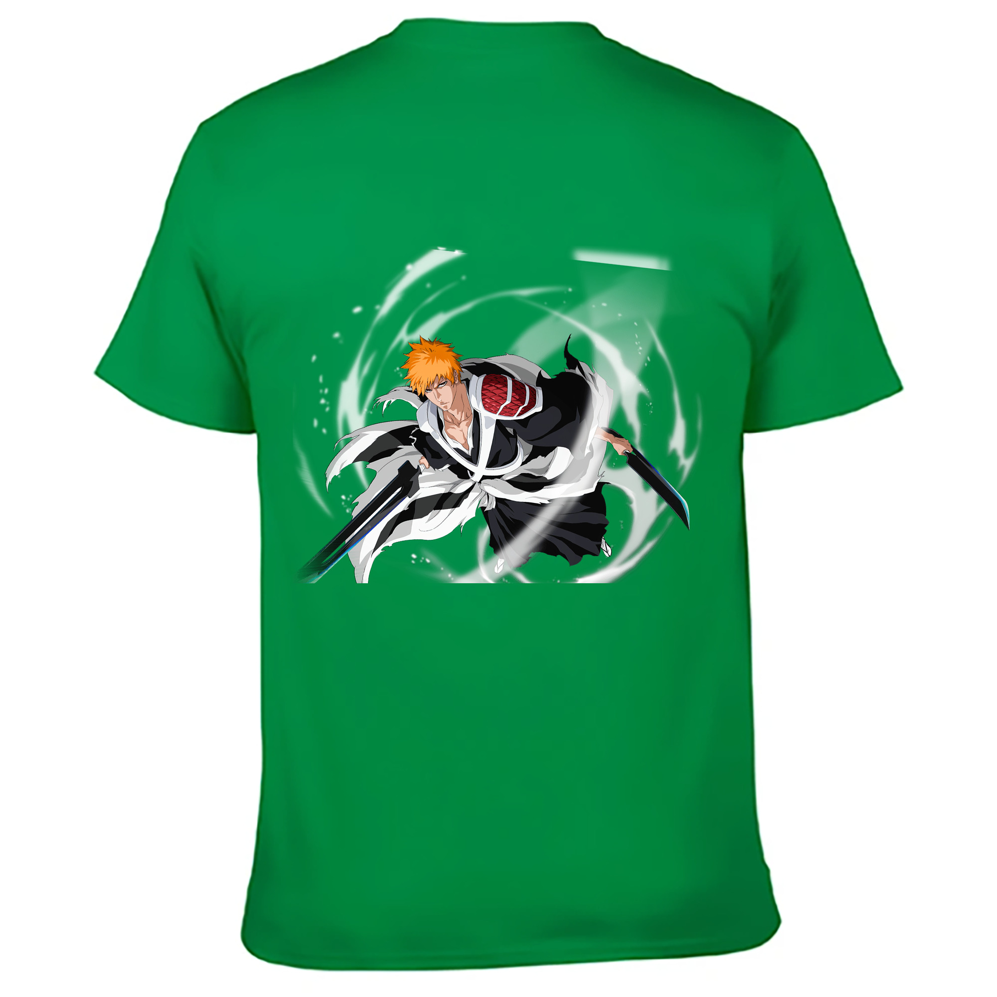 （画像用） ブリーチ 黒崎一護（くろさき いちご）BLEACH Kurosaki Ichigo 綿100％ メンズ半袖Tシャツ（バックプリント） 通気性