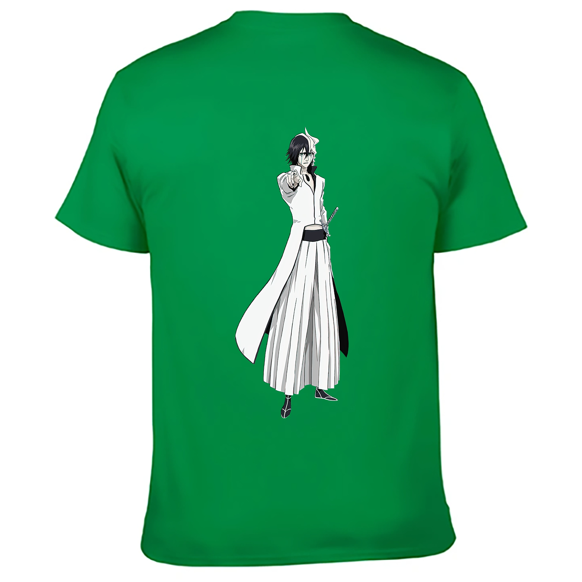 （画像用） ブリーチ ウルキオラ·シファー BLEACH Ulquiorra cifer 綿100％ メンズ半袖Tシャツ（バックプリント） 通気性