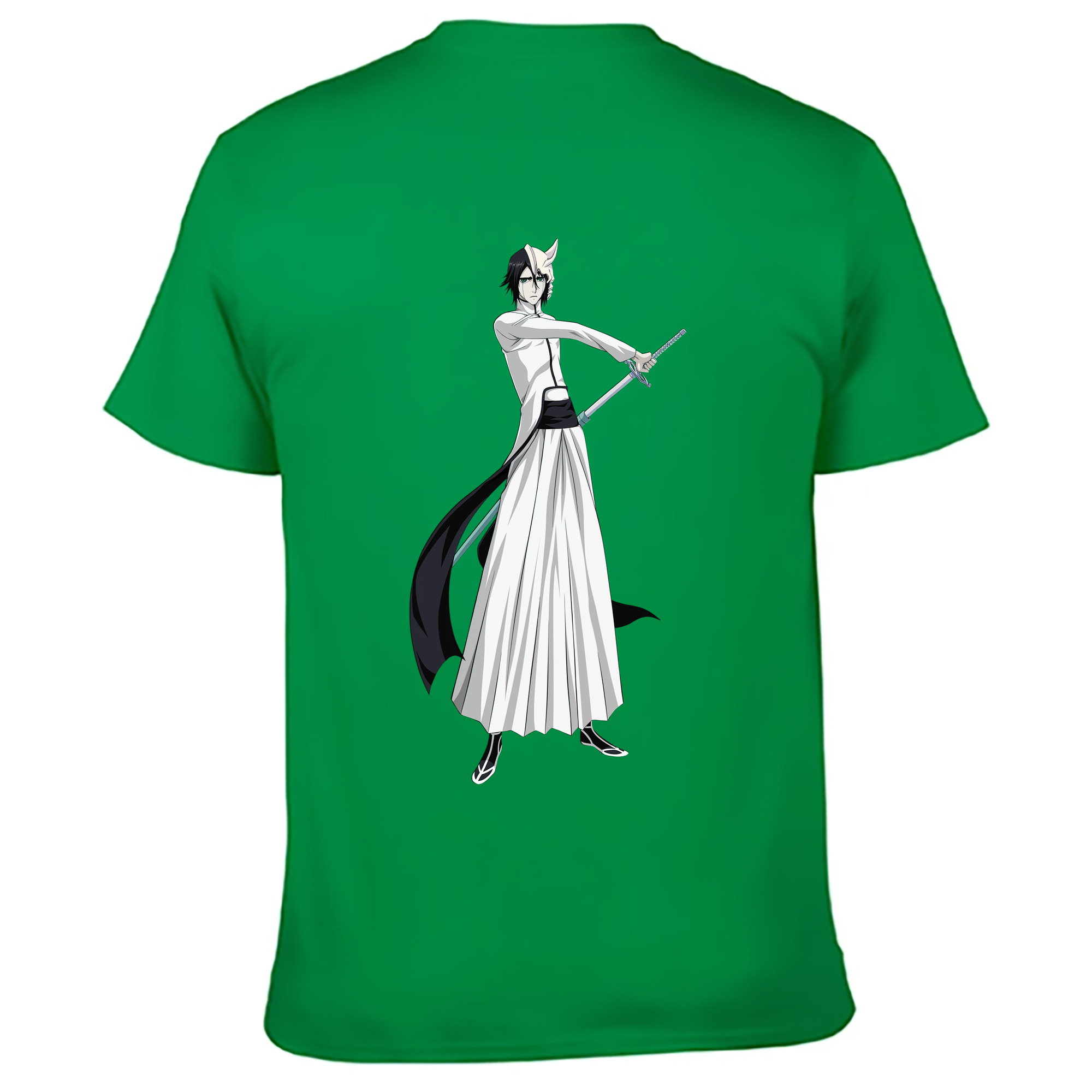 （画像用） ブリーチ ウルキオラ·シファー BLEACH Ulquiorra cifer 綿100％ メンズ半袖Tシャツ（バックプリント） 通気性