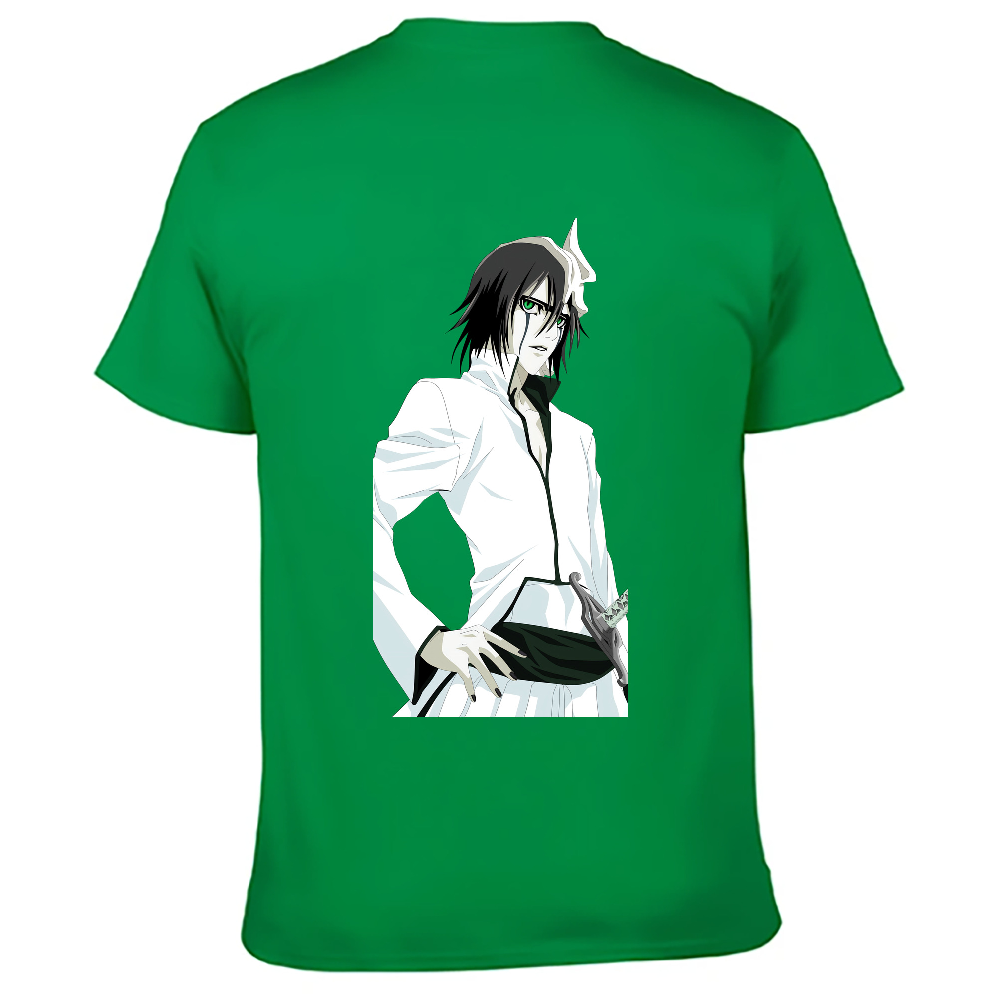 （画像用） ブリーチ ウルキオラ·シファー BLEACH Ulquiorra cifer 綿100％ メンズ半袖Tシャツ（バックプリント） 通気性
