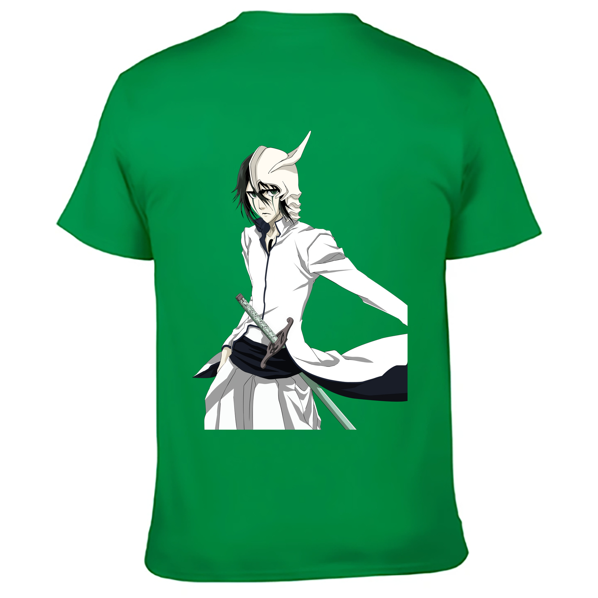 （画像用） ブリーチ ウルキオラ·シファー BLEACH Ulquiorra cifer 綿100％ メンズ半袖Tシャツ（バックプリント） 通気性