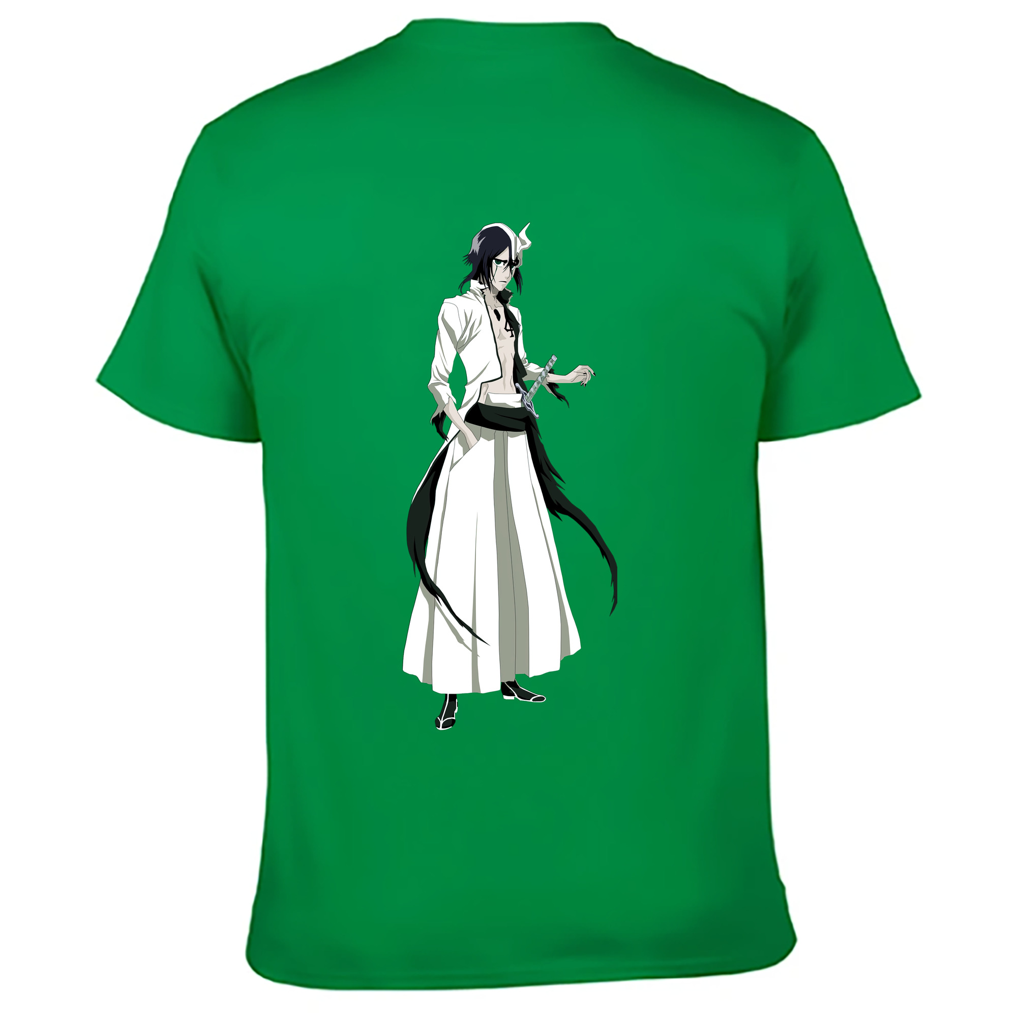 （画像用） ブリーチ ウルキオラ·シファー BLEACH Ulquiorra cifer 綿100％ メンズ半袖Tシャツ（バックプリント） 通気性