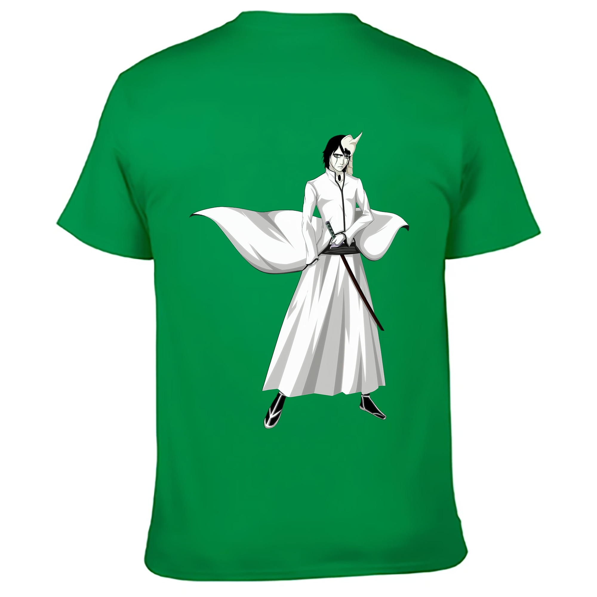 （画像用） ブリーチ ウルキオラ·シファー BLEACH Ulquiorra cifer 綿100％ メンズ半袖Tシャツ（バックプリント） 通気性
