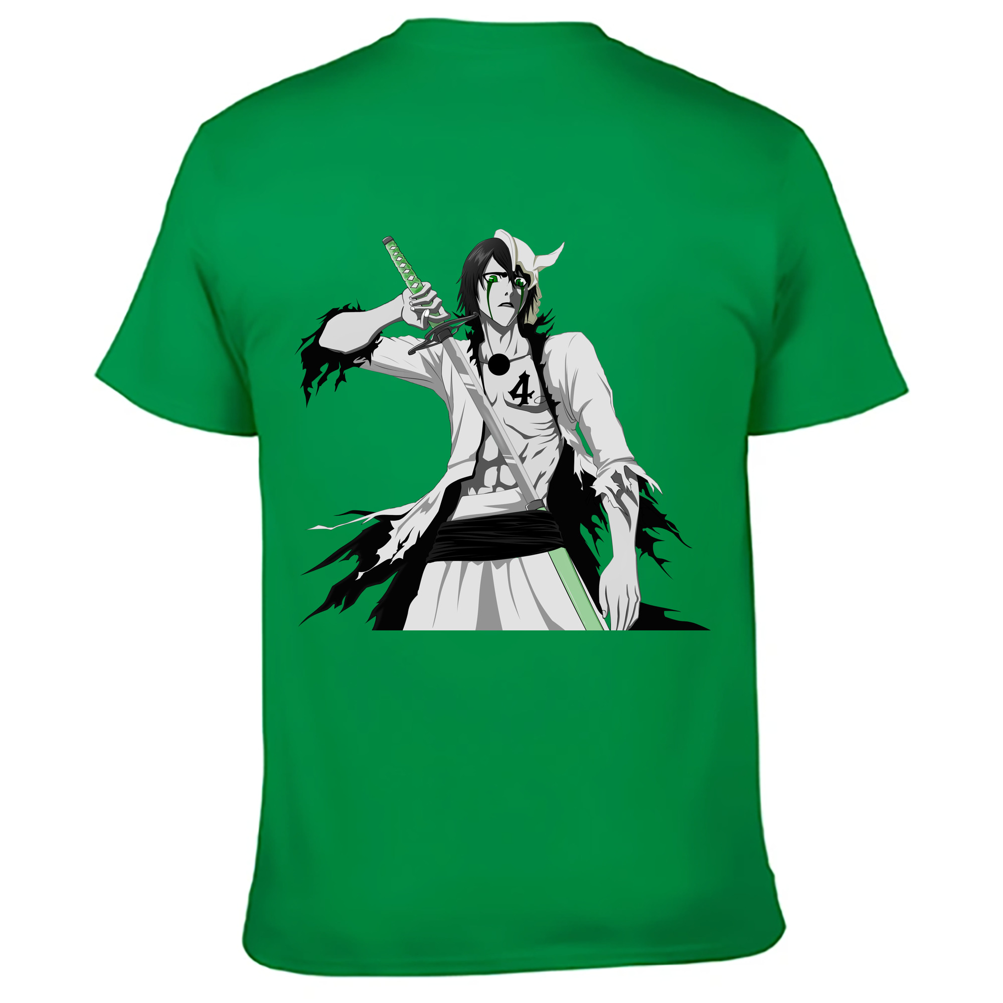（画像用） ブリーチ ウルキオラ·シファー BLEACH Ulquiorra cifer 綿100％ メンズ半袖Tシャツ（バックプリント） 通気性