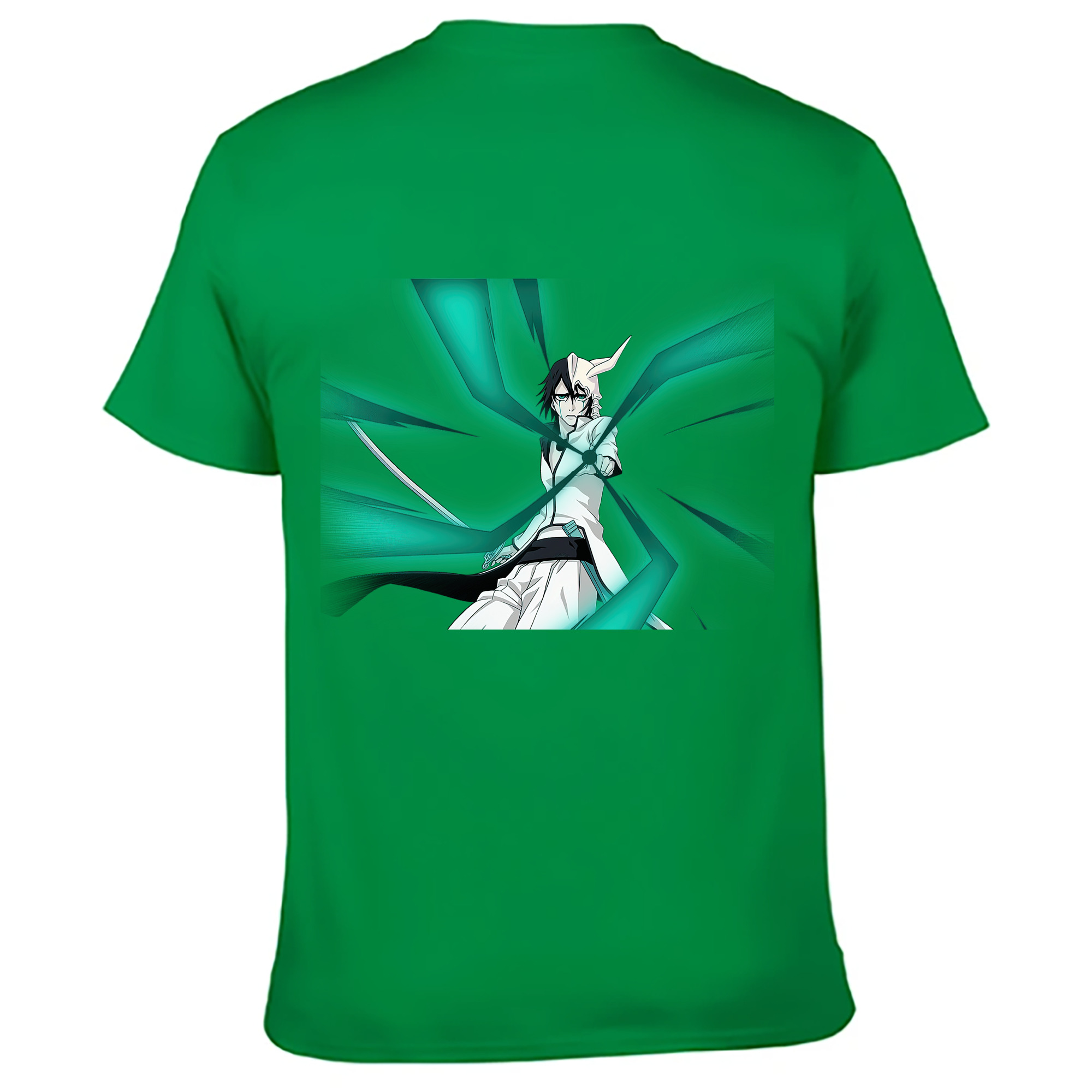 （画像用） ブリーチ ウルキオラ·シファー BLEACH Ulquiorra cifer 綿100％ メンズ半袖Tシャツ（バックプリント） 通気性