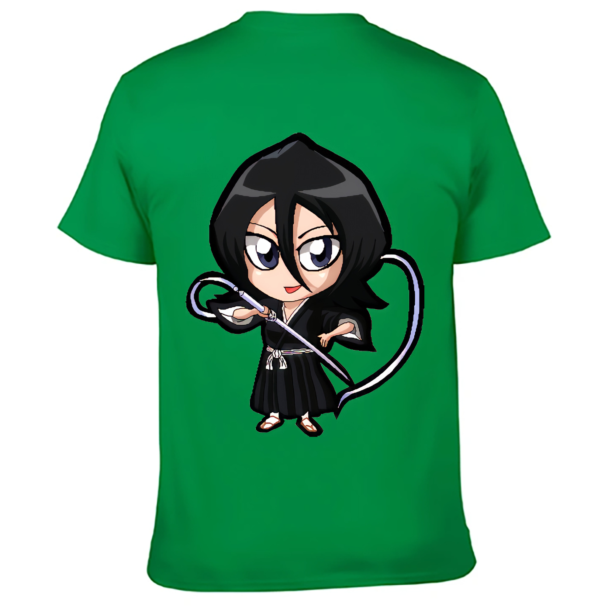 （画像用） ブリーチ 朽木ルキア BLEACH Kuchiki Rukia 綿100％ メンズ半袖Tシャツ（バックプリント） 通気性