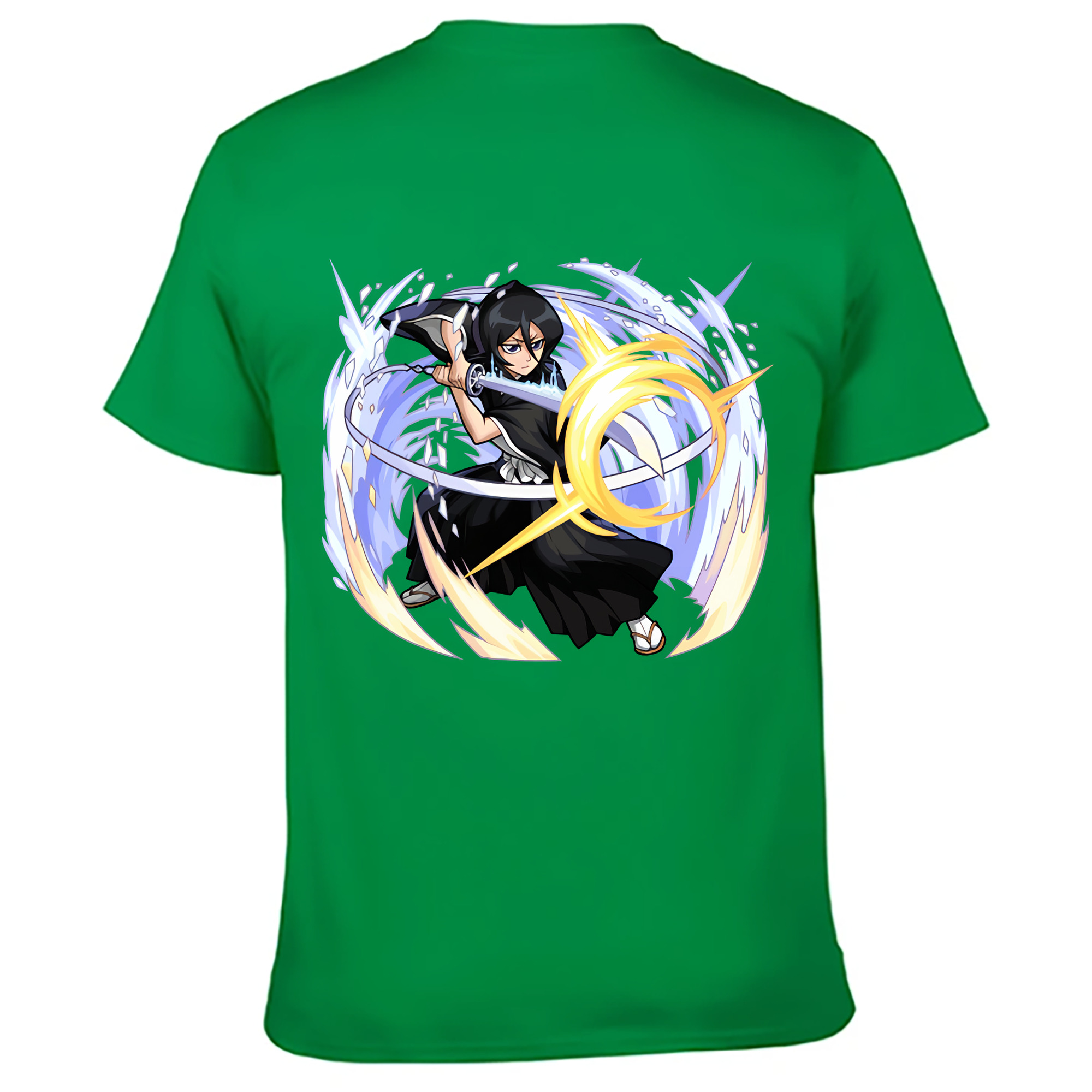 （画像用） ブリーチ 朽木ルキア BLEACH Kuchiki Rukia 綿100％ メンズ半袖Tシャツ（バックプリント） 通気性