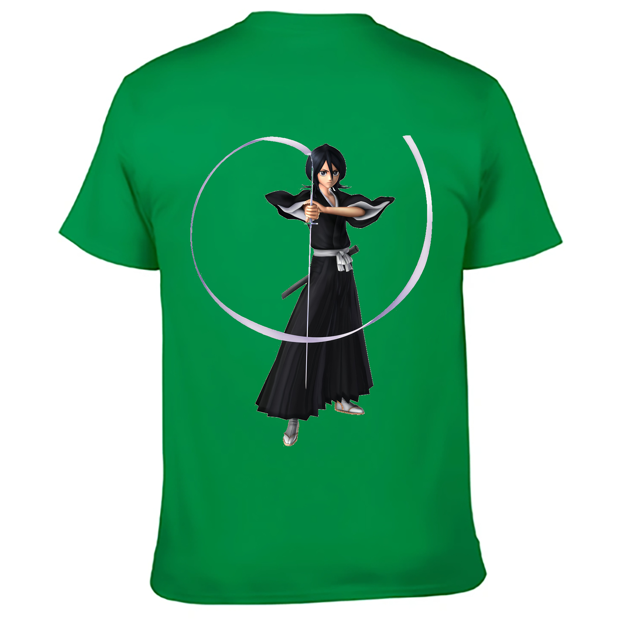 （画像用） ブリーチ 朽木ルキア BLEACH Kuchiki Rukia 綿100％ メンズ半袖Tシャツ（バックプリント） 通気性