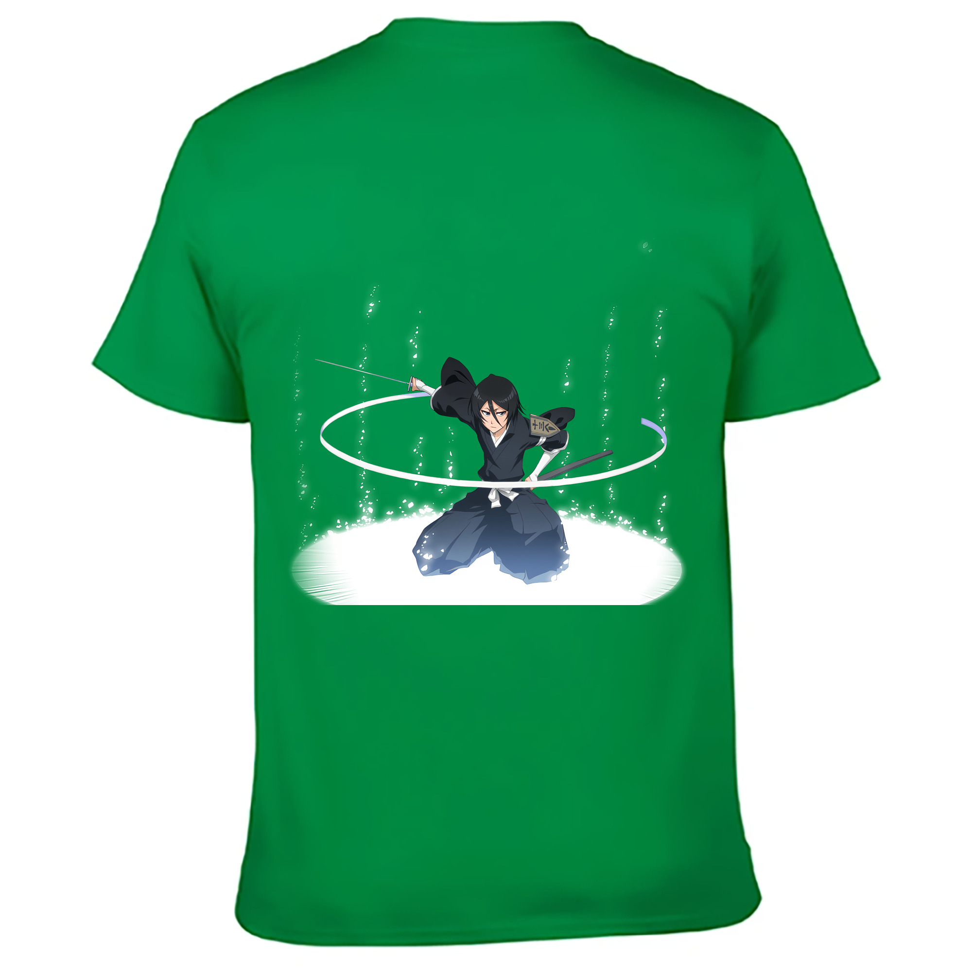 （画像用） ブリーチ 朽木ルキア BLEACH Kuchiki Rukia 綿100％ メンズ半袖Tシャツ（バックプリント） 通気性