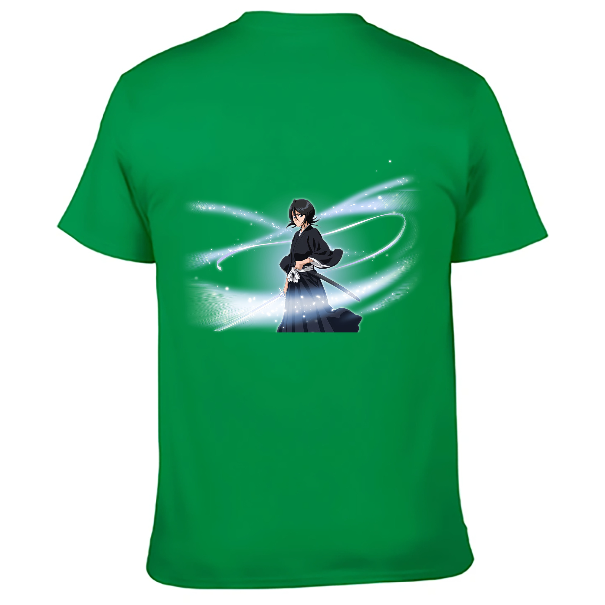 （画像用） ブリーチ 朽木ルキア BLEACH Kuchiki Rukia 綿100％ メンズ半袖Tシャツ（バックプリント） 通気性