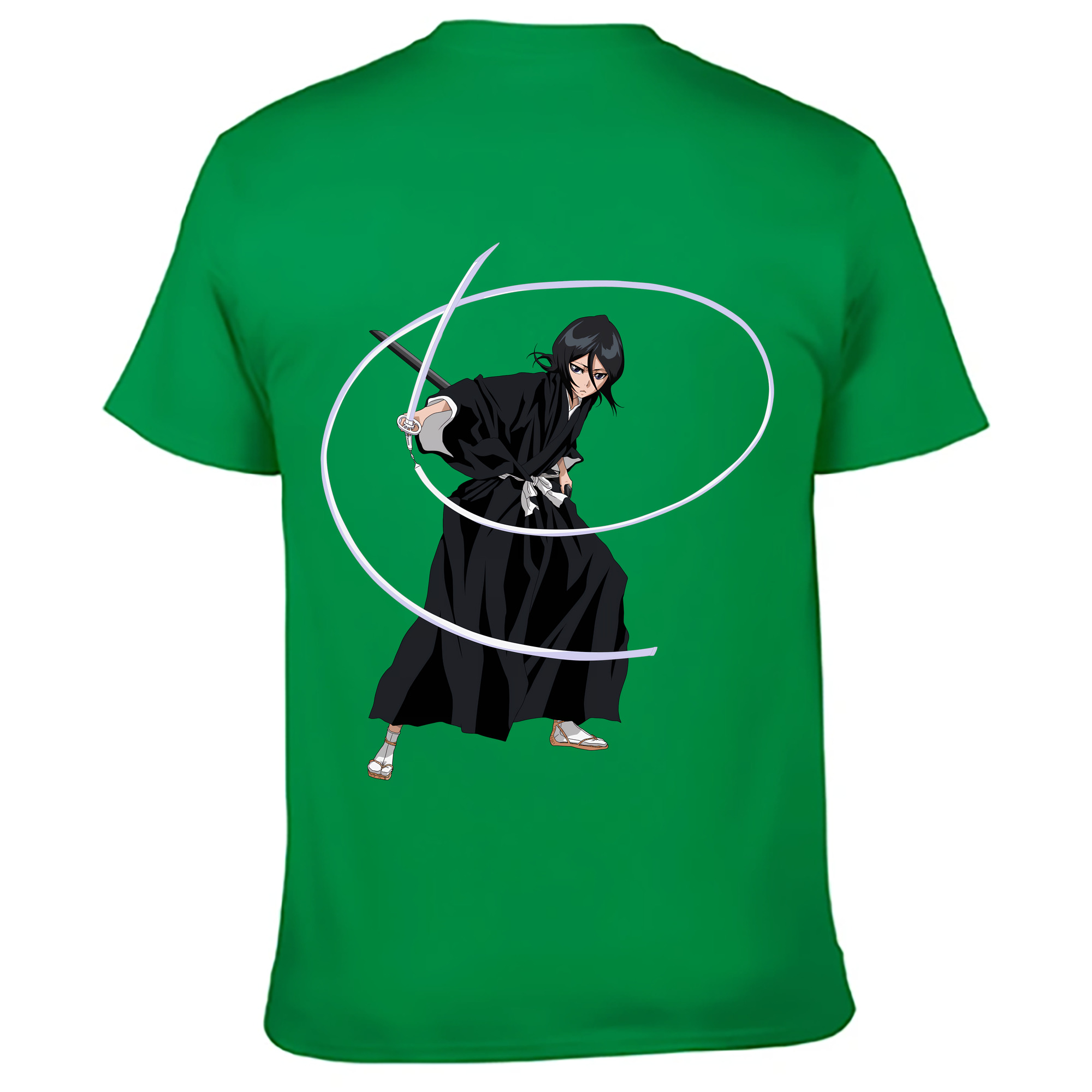 （画像用） ブリーチ 朽木ルキア BLEACH Kuchiki Rukia 綿100％ メンズ半袖Tシャツ（バックプリント） 通気性