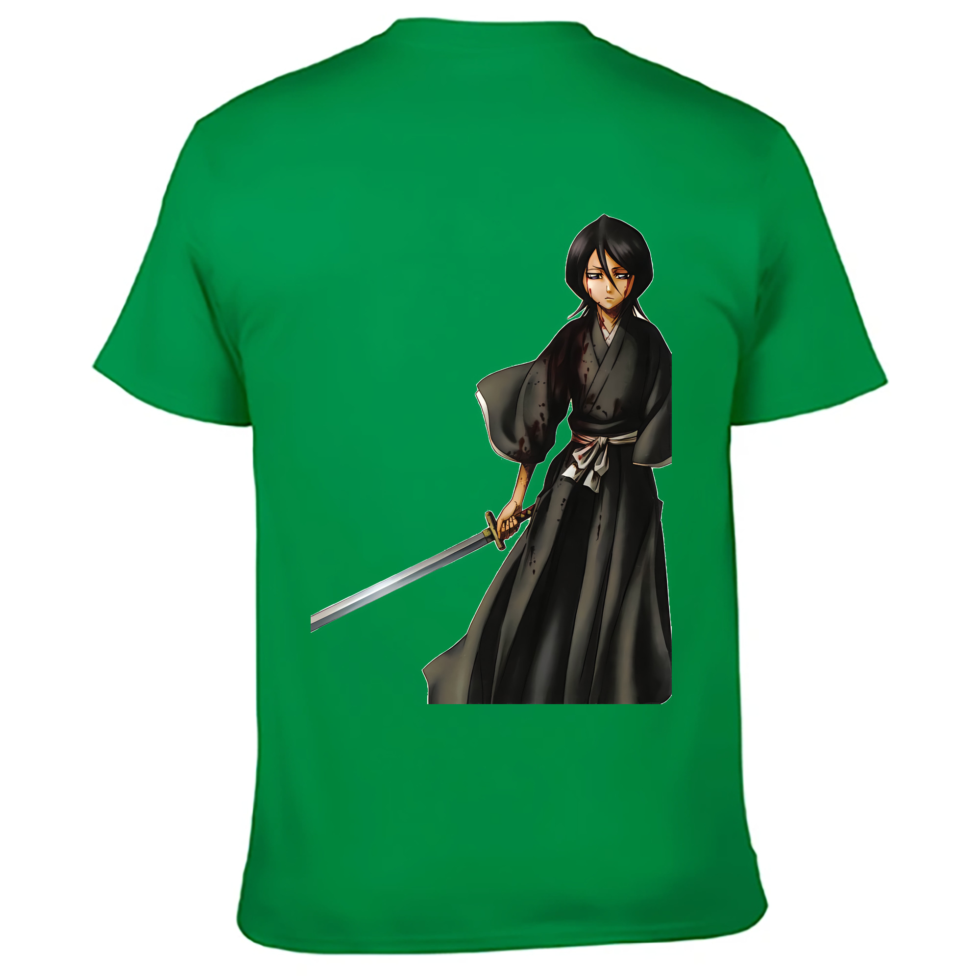 （画像用） ブリーチ 朽木ルキア BLEACH Kuchiki Rukia 綿100％ メンズ半袖Tシャツ（バックプリント） 通気性