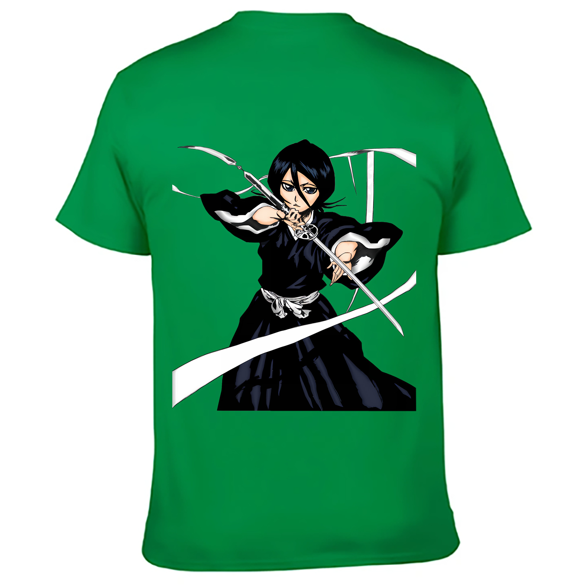 （画像用） ブリーチ 朽木ルキア BLEACH Kuchiki Rukia 綿100％ メンズ半袖Tシャツ（バックプリント） 通気性