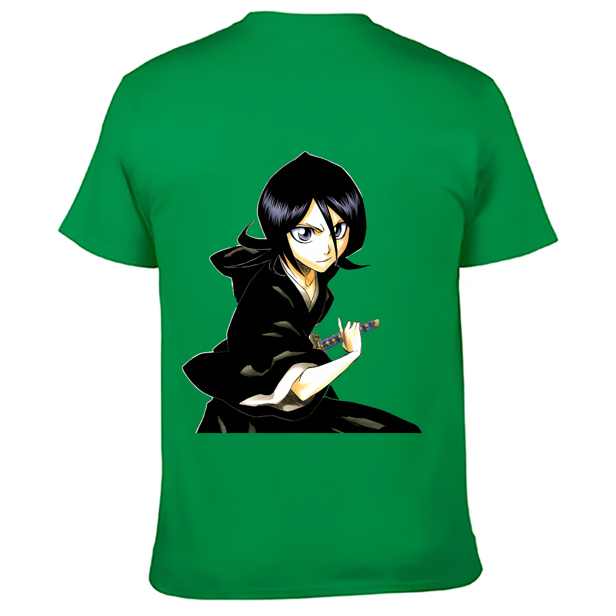 （画像用） ブリーチ 朽木ルキア BLEACH Kuchiki Rukia 綿100％ メンズ半袖Tシャツ（バックプリント） 通気性