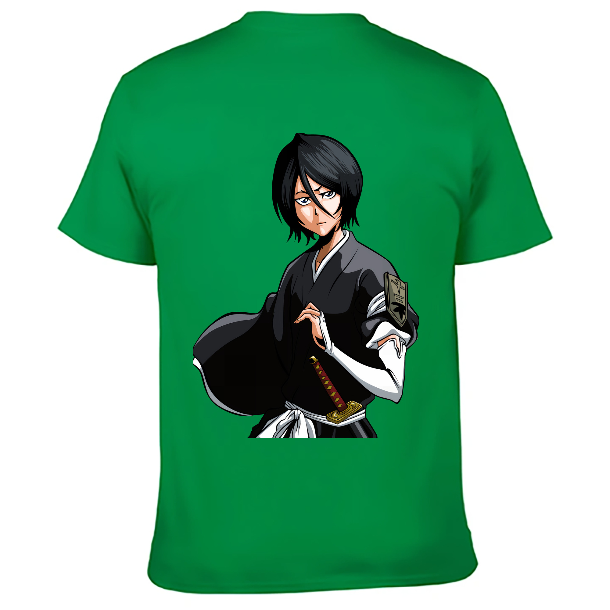 （画像用） ブリーチ 朽木ルキア BLEACH Kuchiki Rukia 綿100％ メンズ半袖Tシャツ（バックプリント） 通気性