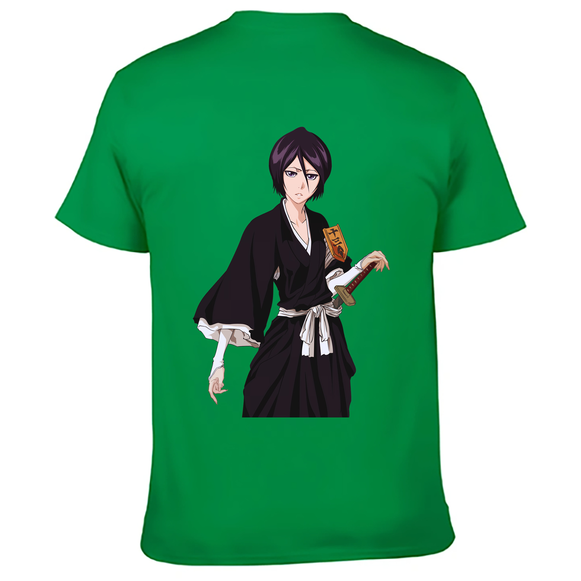 （画像用） ブリーチ 朽木ルキア BLEACH Kuchiki Rukia 綿100％ メンズ半袖Tシャツ（バックプリント） 通気性