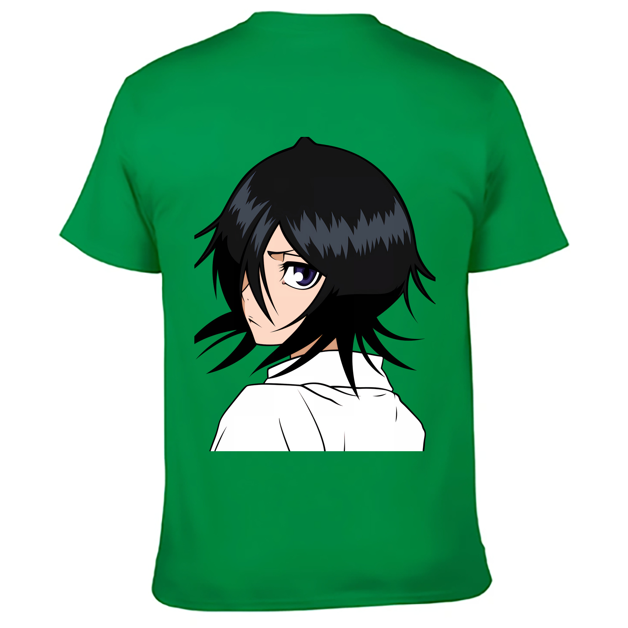 （画像用） ブリーチ 朽木ルキア BLEACH Kuchiki Rukia 綿100％ メンズ半袖Tシャツ（バックプリント） 通気性