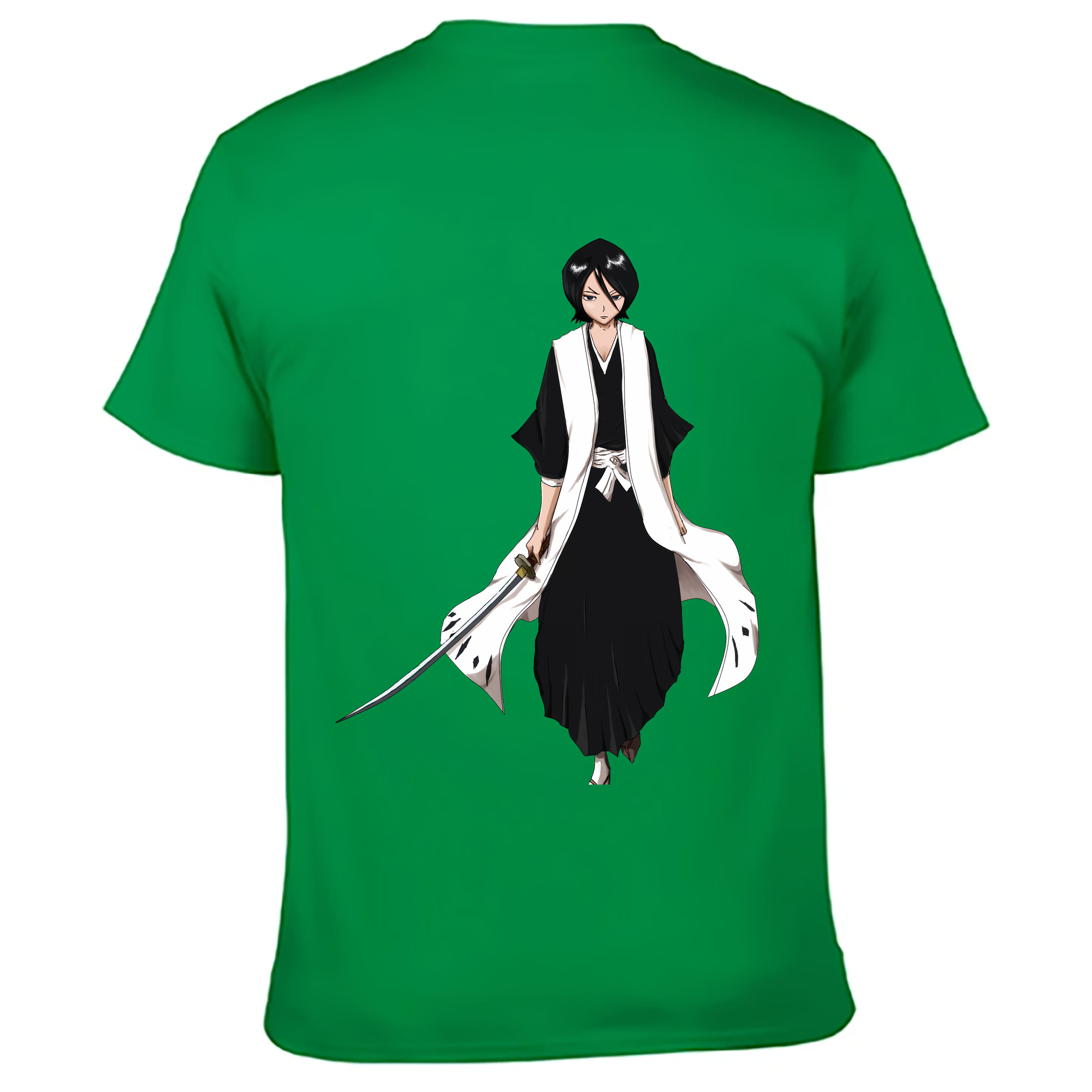 （画像用） ブリーチ 朽木ルキア BLEACH Kuchiki Rukia 綿100％ メンズ半袖Tシャツ（バックプリント） 通気性