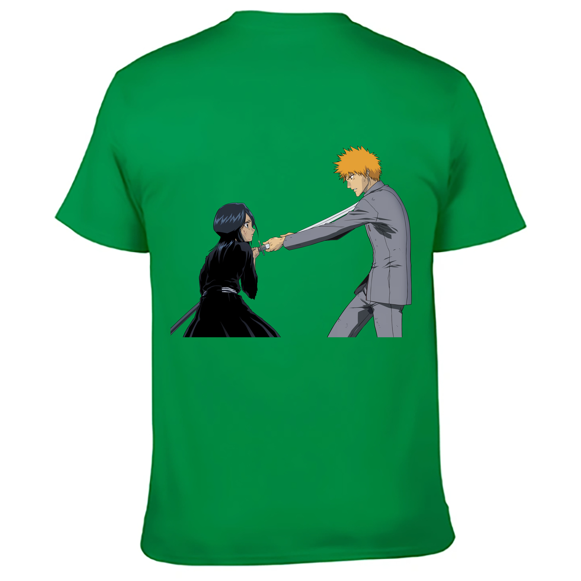 （画像用） ブリーチ 朽木ルキア BLEACH Kuchiki Rukia 綿100％ メンズ半袖Tシャツ（バックプリント） 通気性