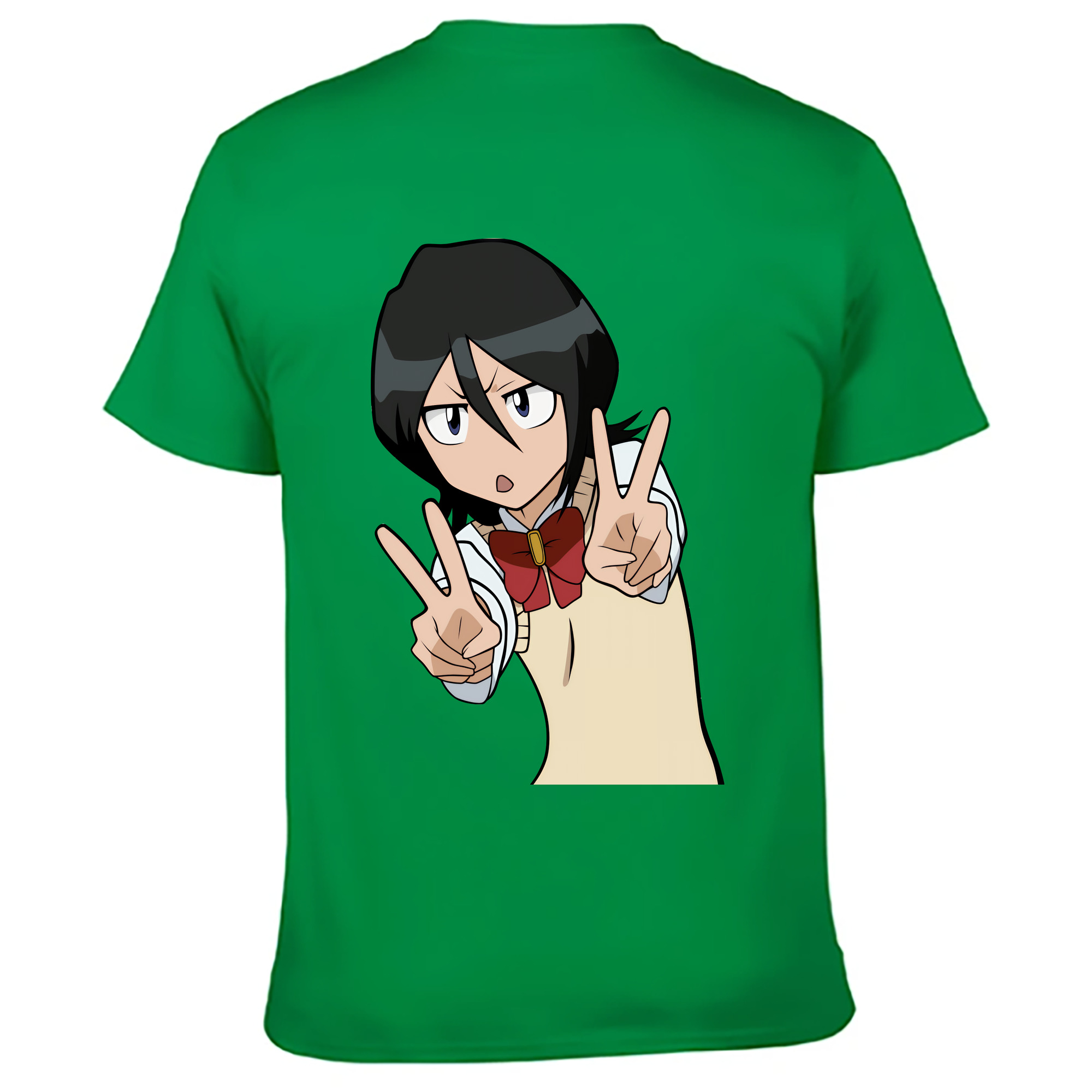 （画像用） ブリーチ 朽木ルキア BLEACH Kuchiki Rukia 綿100％ メンズ半袖Tシャツ（バックプリント） 通気性