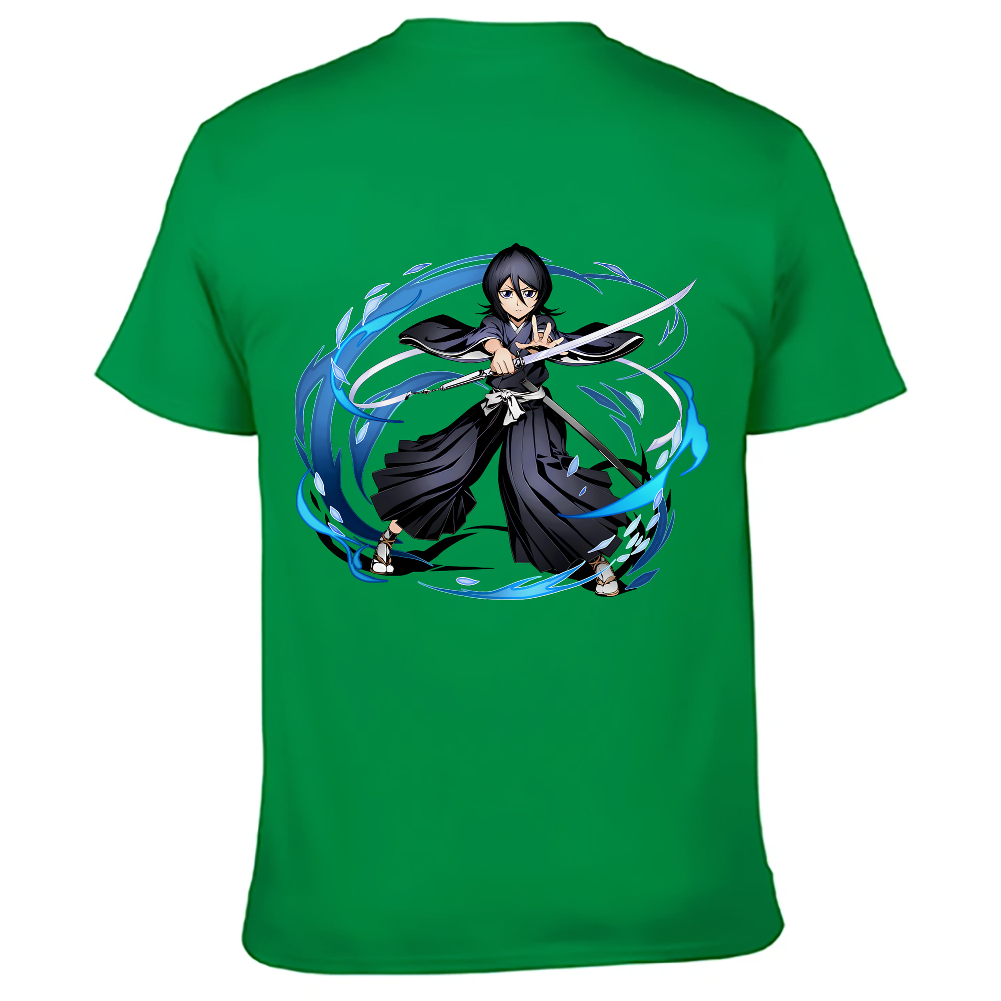（画像用） ブリーチ 朽木ルキア BLEACH Kuchiki Rukia 綿100％ メンズ半袖Tシャツ（バックプリント） 通気性