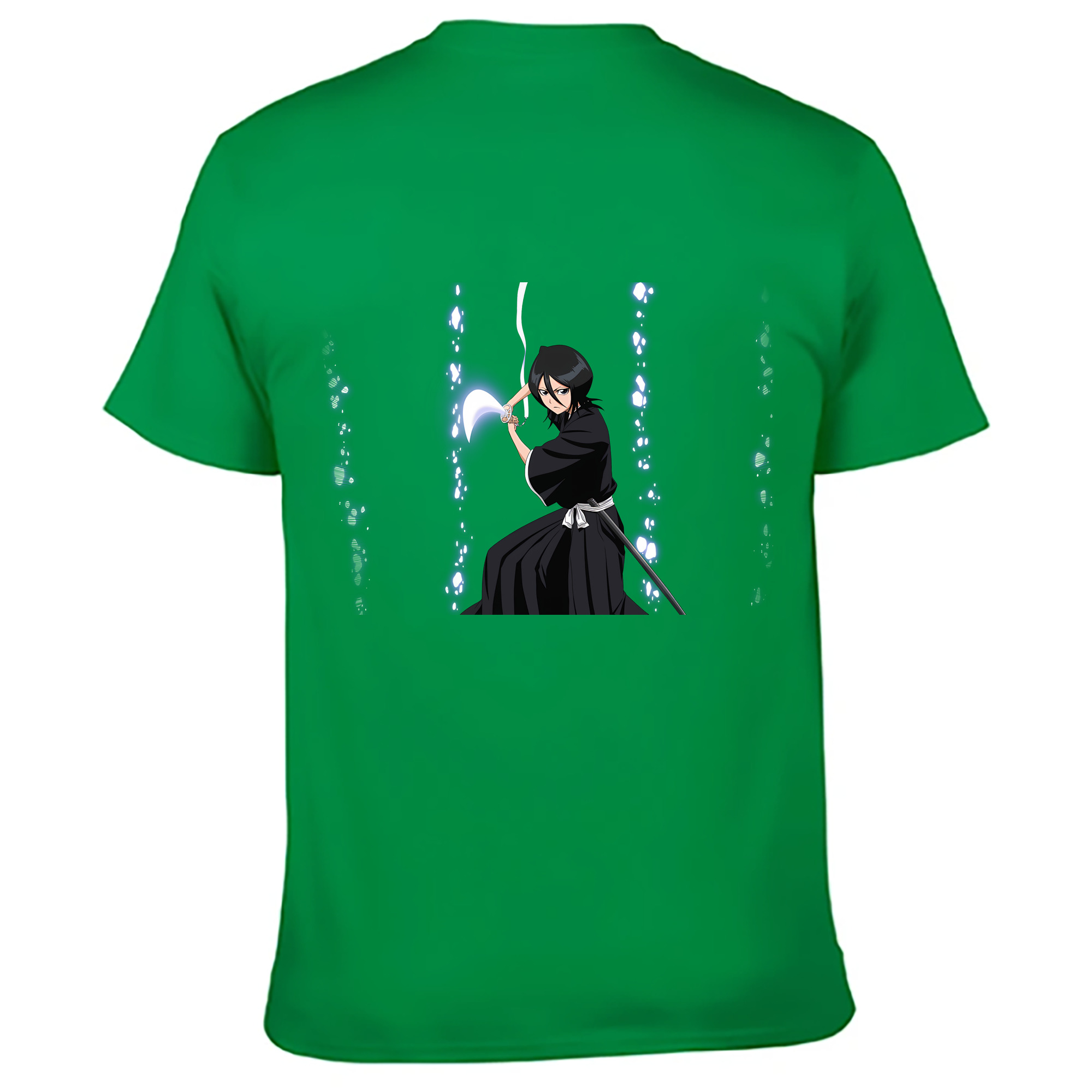 （画像用） ブリーチ 朽木ルキア BLEACH Kuchiki Rukia 綿100％ メンズ半袖Tシャツ（バックプリント） 通気性