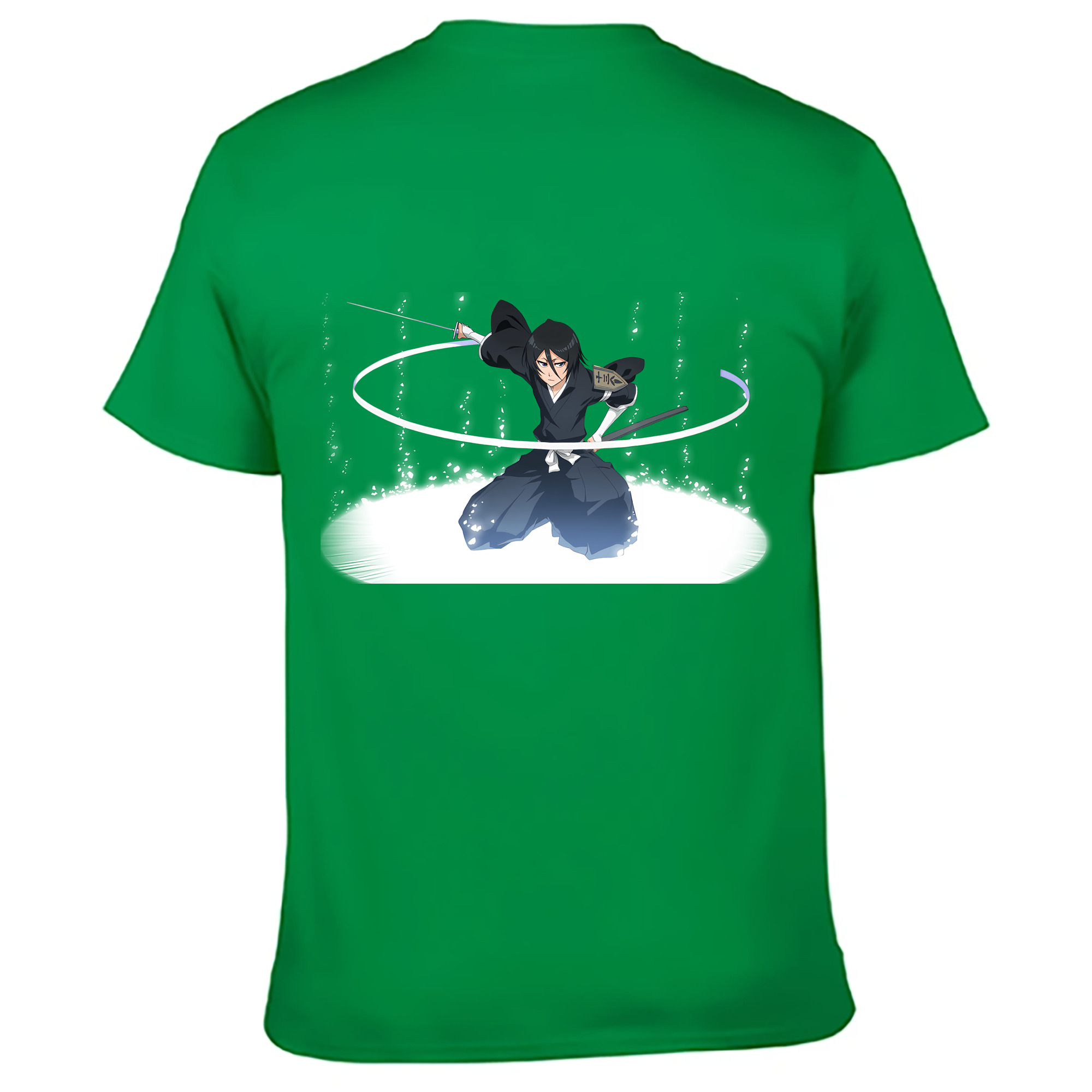 （画像用） ブリーチ 朽木ルキア BLEACH Kuchiki Rukia 綿100％ メンズ半袖Tシャツ（バックプリント） 通気性