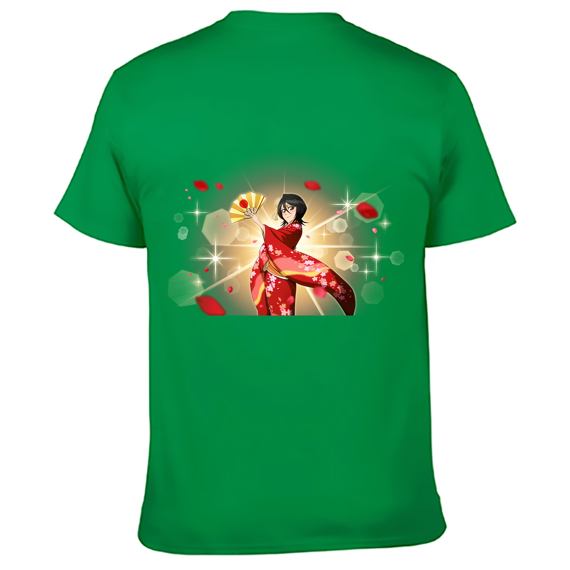（画像用） ブリーチ 朽木ルキア BLEACH Kuchiki Rukia 綿100％ メンズ半袖Tシャツ（バックプリント） 通気性