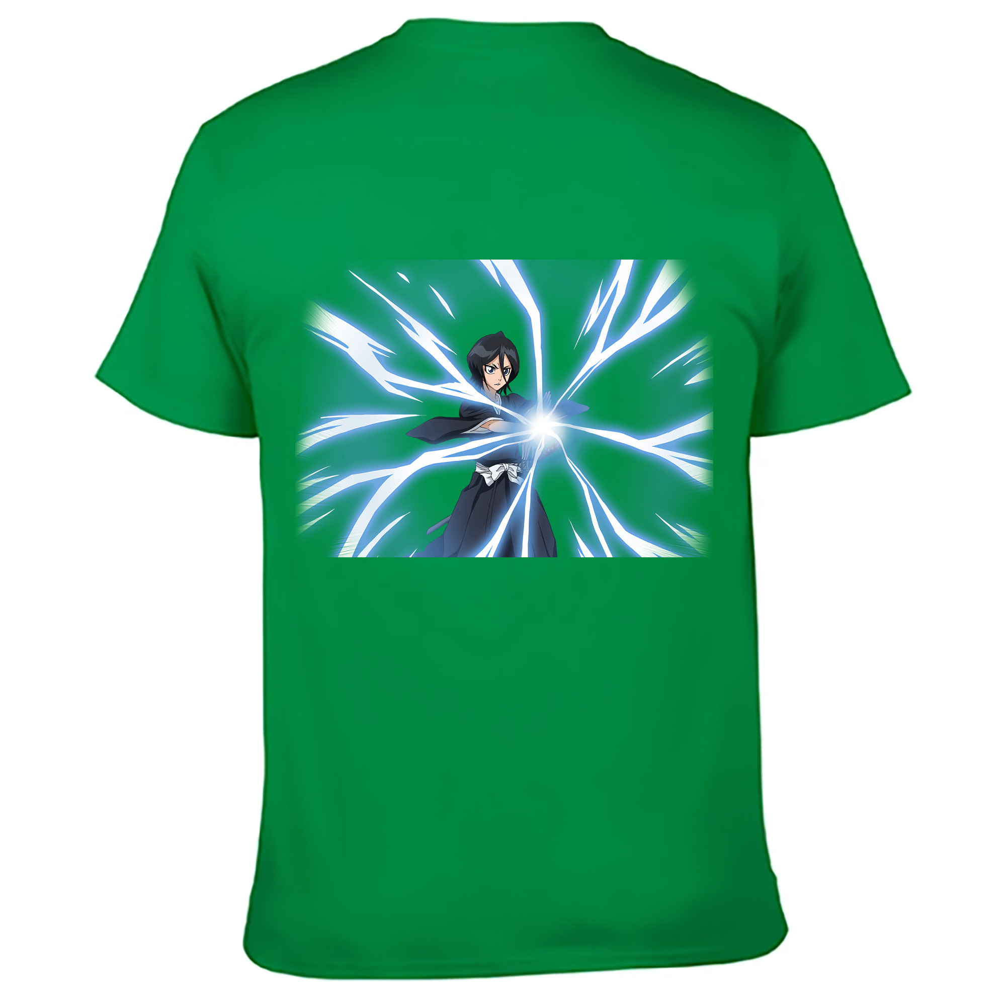 （画像用） ブリーチ 朽木ルキア BLEACH Kuchiki Rukia 綿100％ メンズ半袖Tシャツ（バックプリント） 通気性