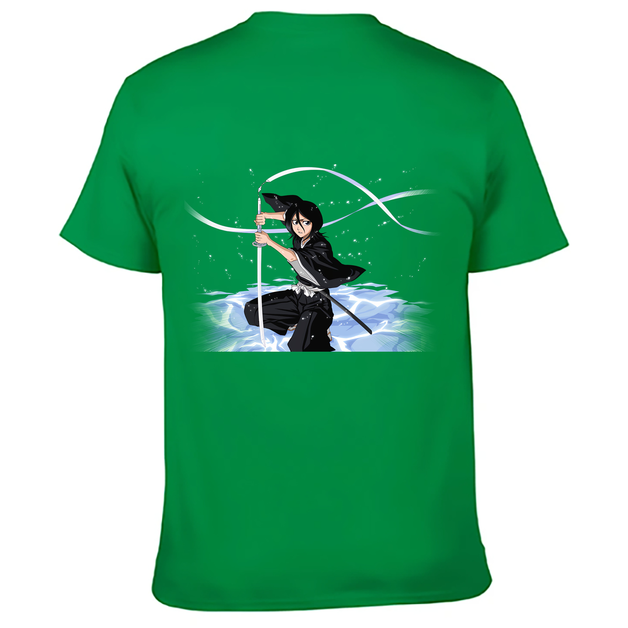 （画像用） ブリーチ 朽木ルキア BLEACH Kuchiki Rukia 綿100％ メンズ半袖Tシャツ（バックプリント） 通気性