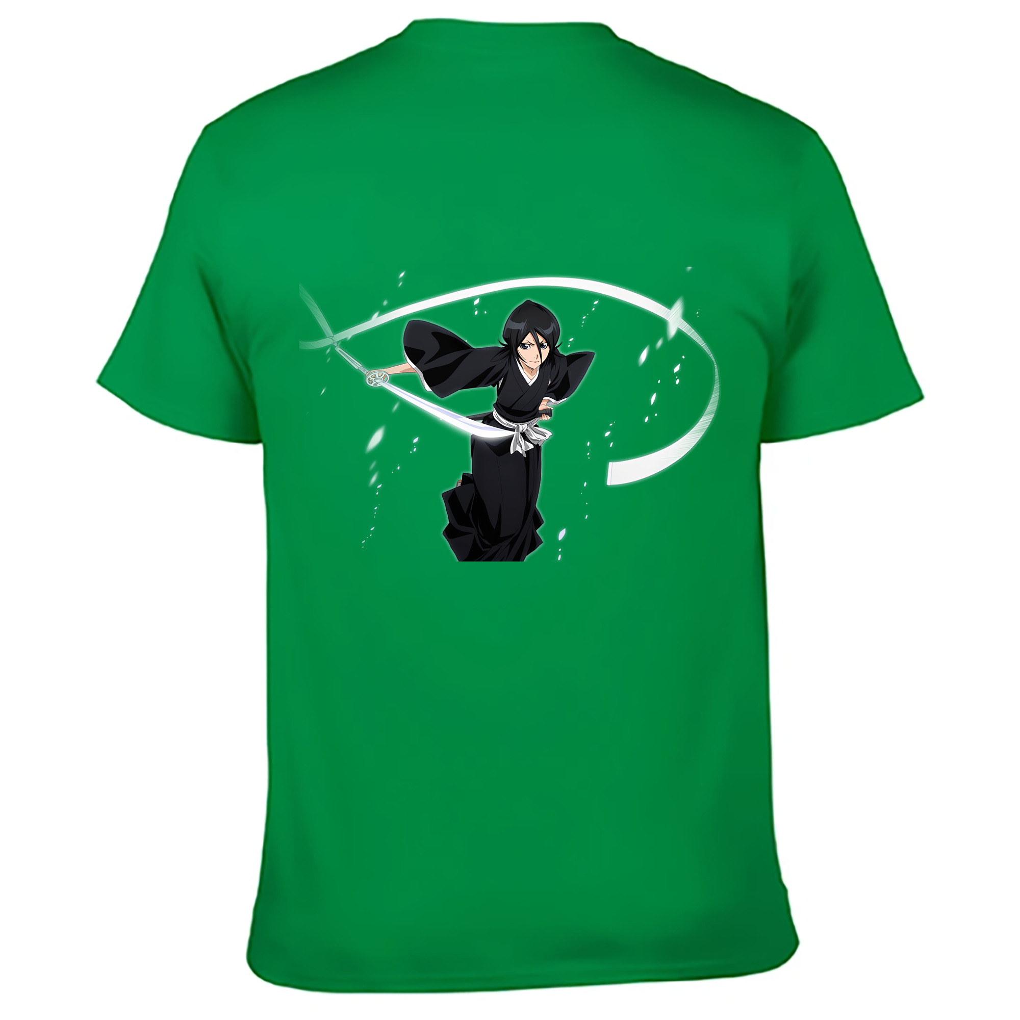 （画像用） ブリーチ 朽木ルキア BLEACH Kuchiki Rukia 綿100％ メンズ半袖Tシャツ（バックプリント） 通気性