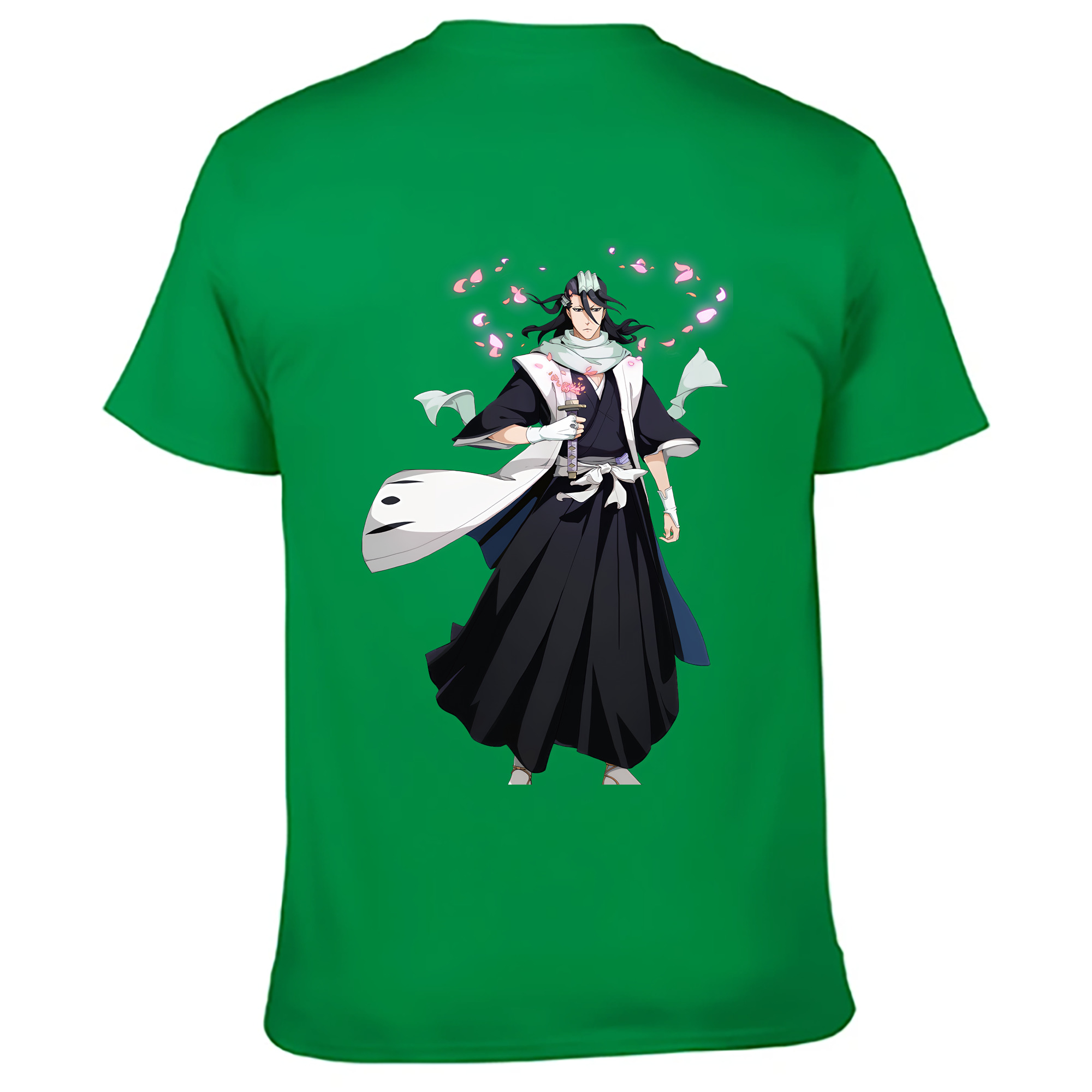 （画像用） ブリーチ くちき びゃくや BLEACH Kuchiki Byakuya 綿100％ メンズ半袖Tシャツ（バックプリント） 通気性